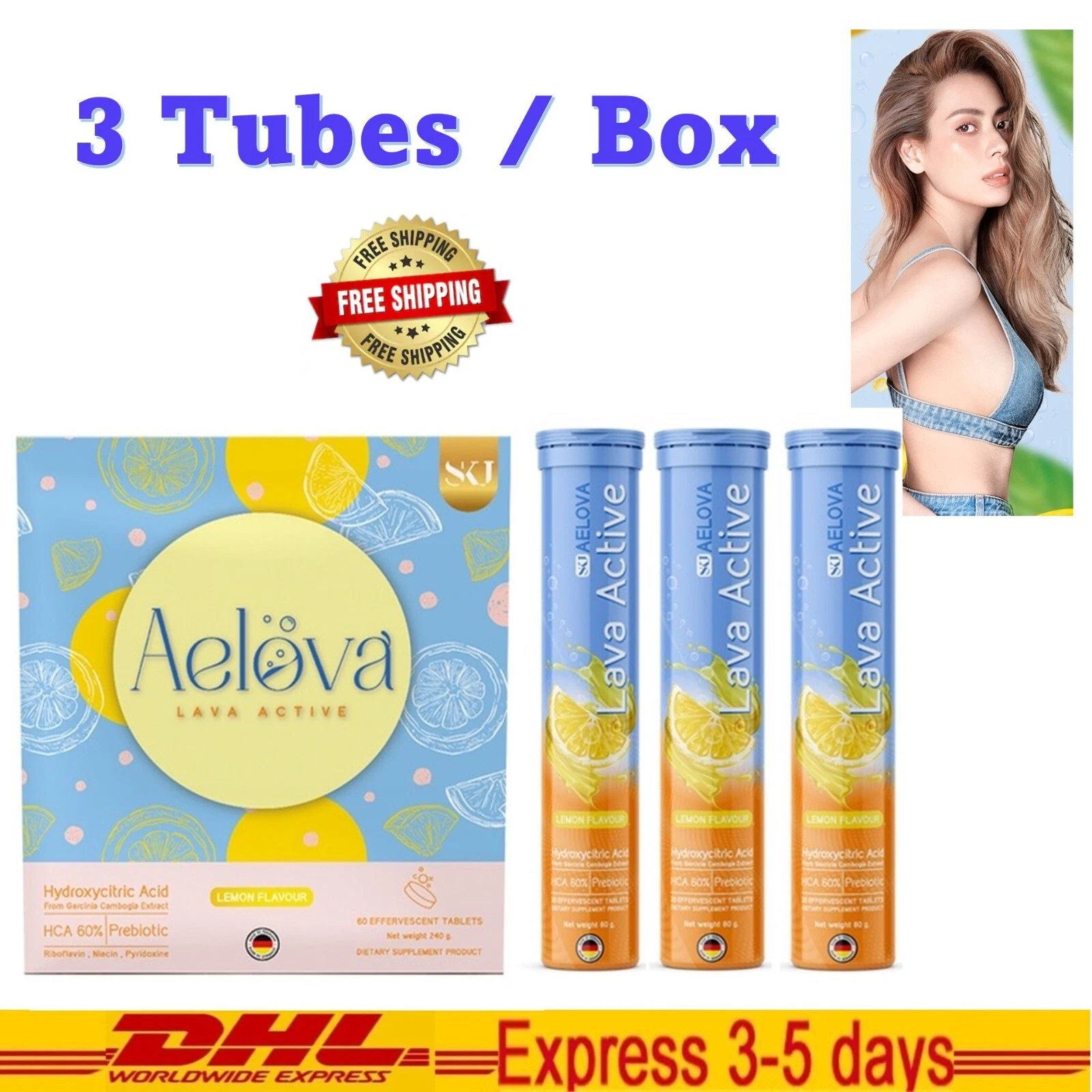 3x Aelova Dietary Supplement Product Weight Management Effervescent Tighten