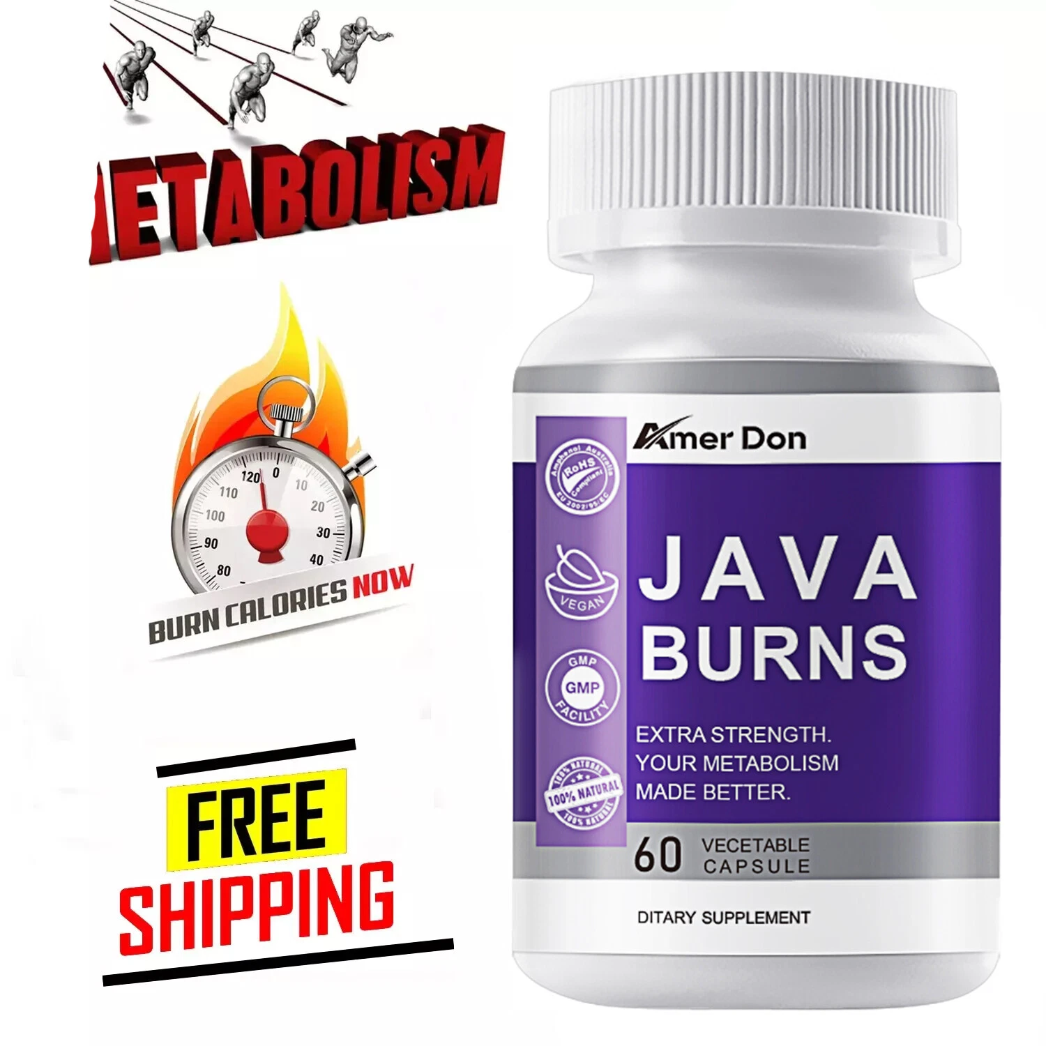 Java Burns Keto Diet Pills, Weight Loss, Fat Burner, Appetite Suppressant, Detox