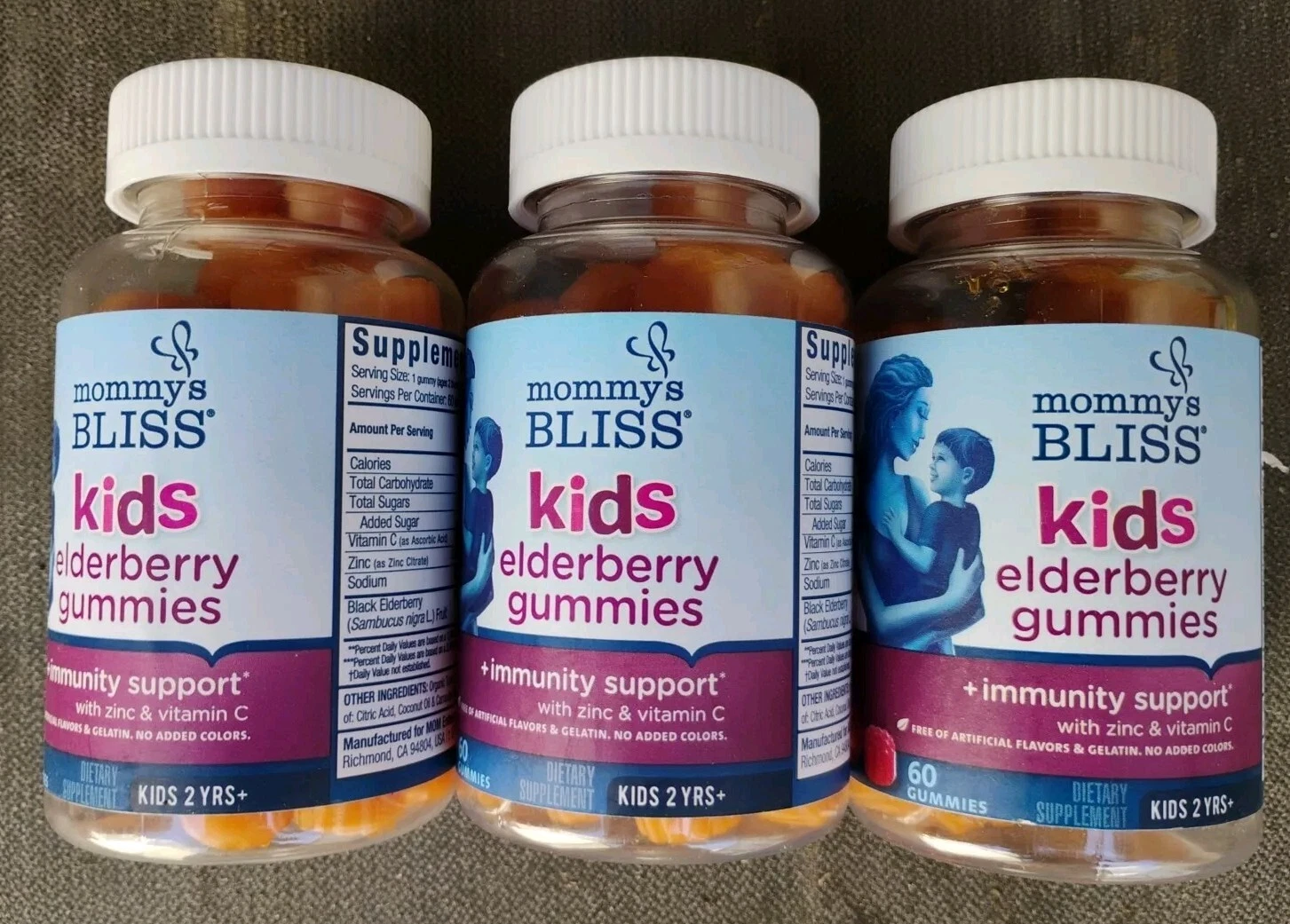 3X Mommy's Bliss, Kids, Elderberry Gummies + Immunity Support, 60 Gummies-x12/25