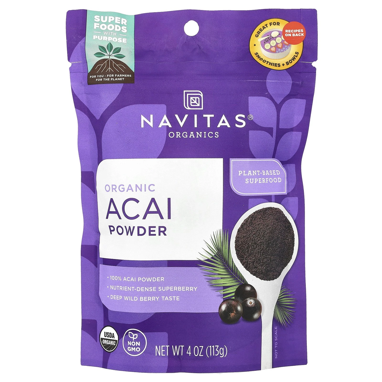 Organic Acai Powder, 4 oz (113 g)