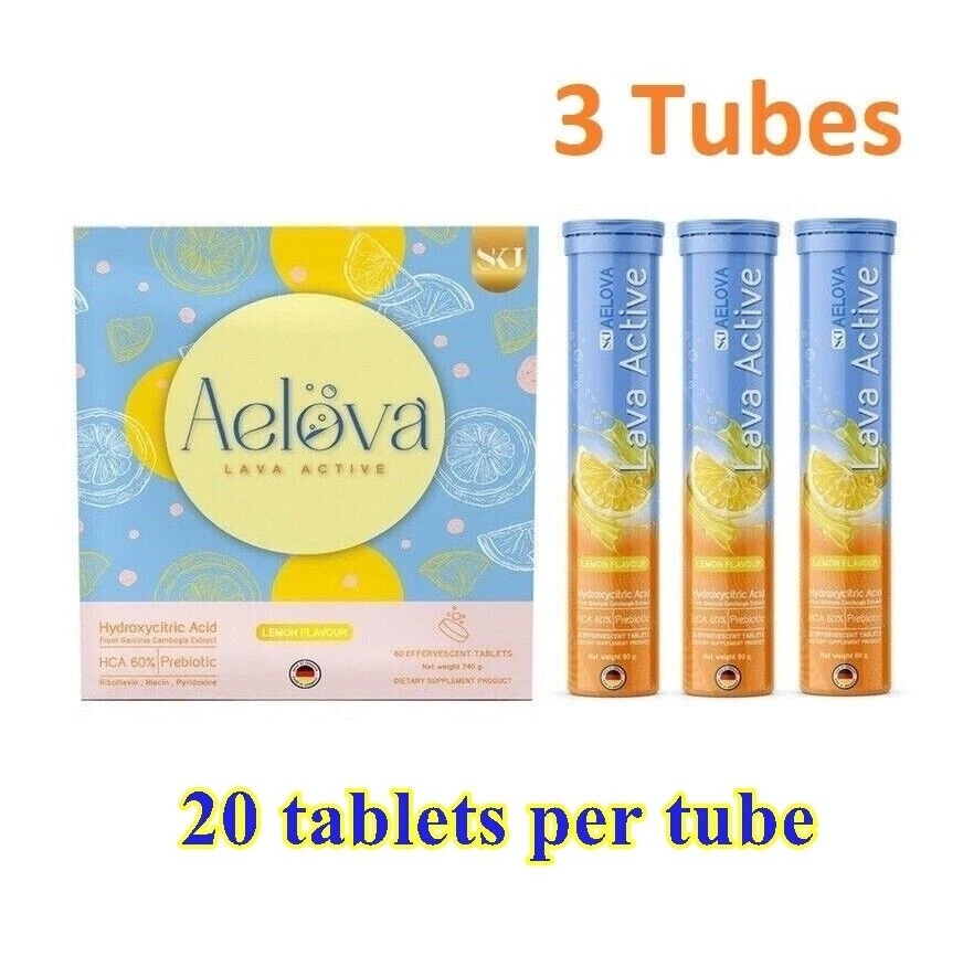 3 Tubes Aelova Lava Active Diet Supplement Effervescent Weight Control Burn Fat