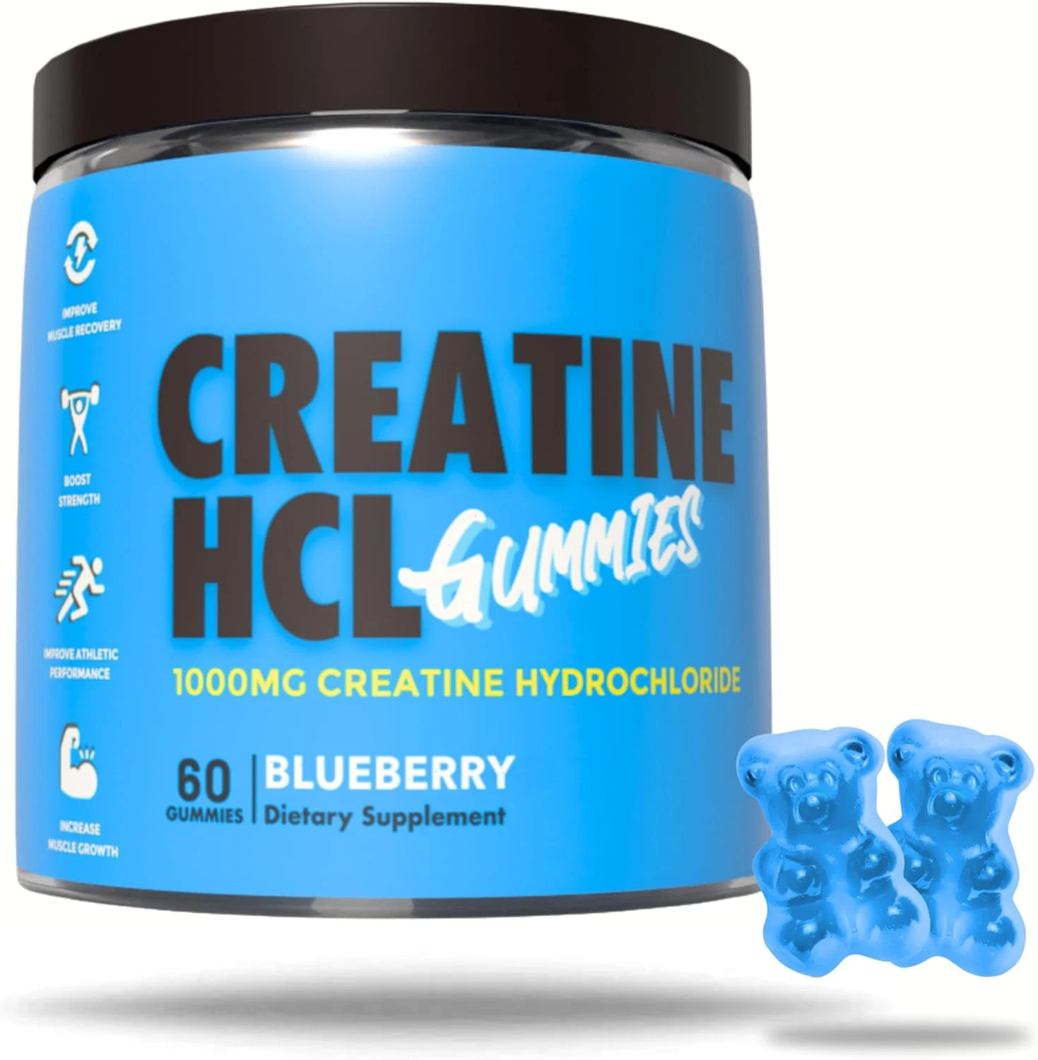 Creatine HCL Gummies – 1000Mg Blueberry Flavor for Rapid Absorption | Enhance Mu