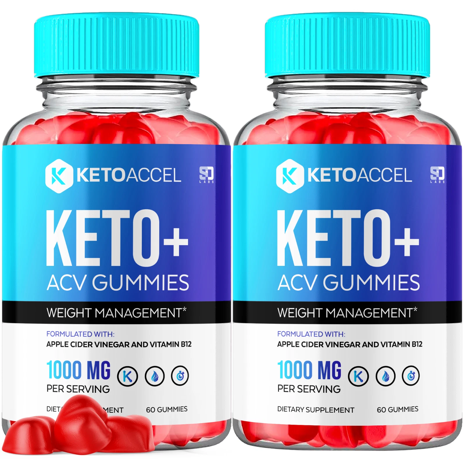 (2 Pack) Keto Accel, Keto Accel ACV Keto Gummies for Weight Loss (120 Gummies)
