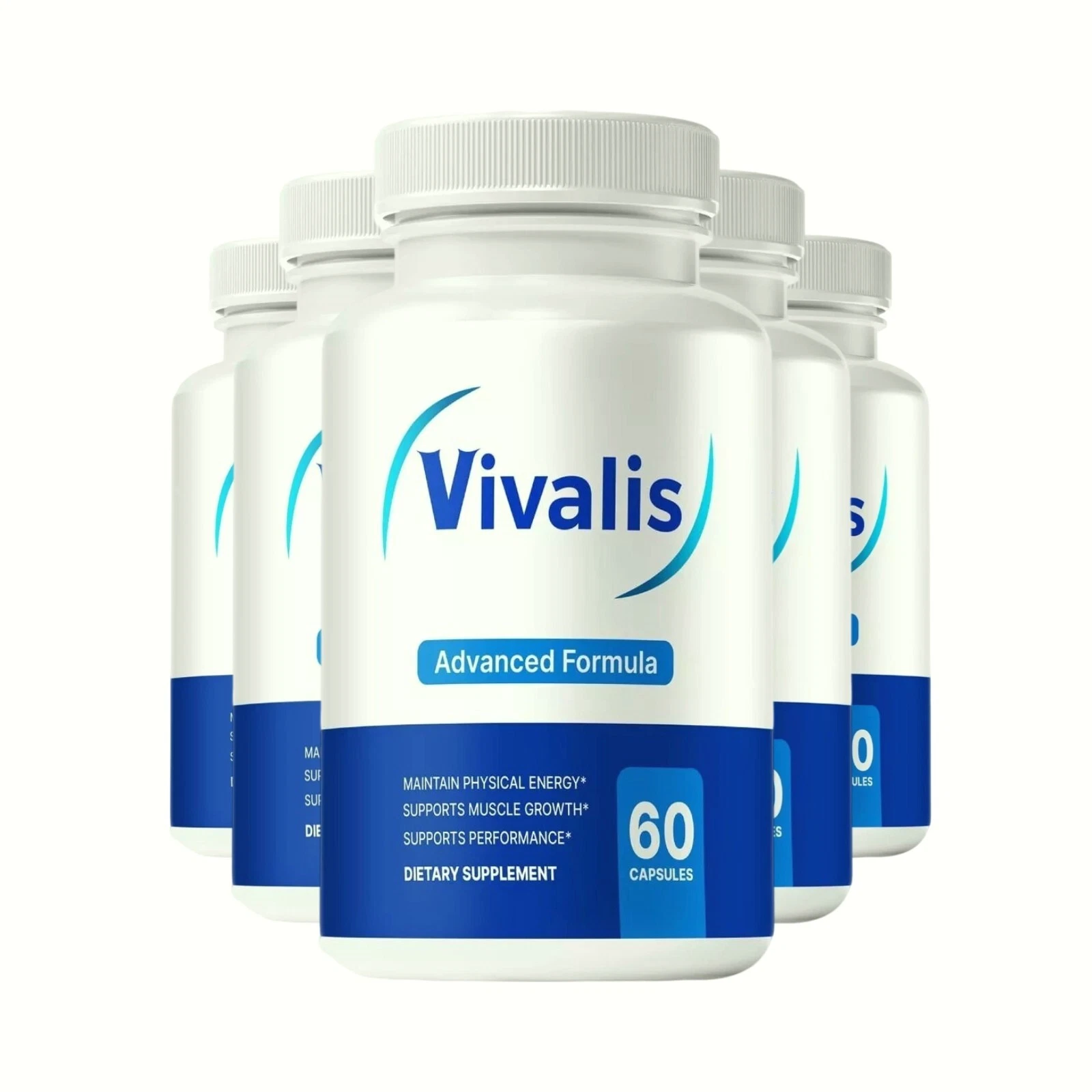 5-Pack Vivalis for Men, Vivales Natural Energy & Stamina Support - 300 Capsules