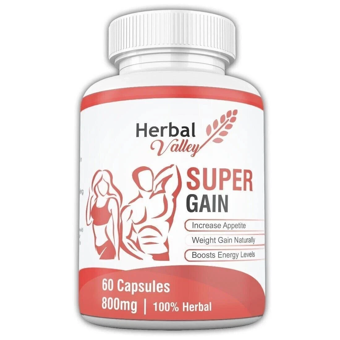 HerbalValley Super Weight Gain Natural Capsules for Men & Women 60Caps Pack of 3