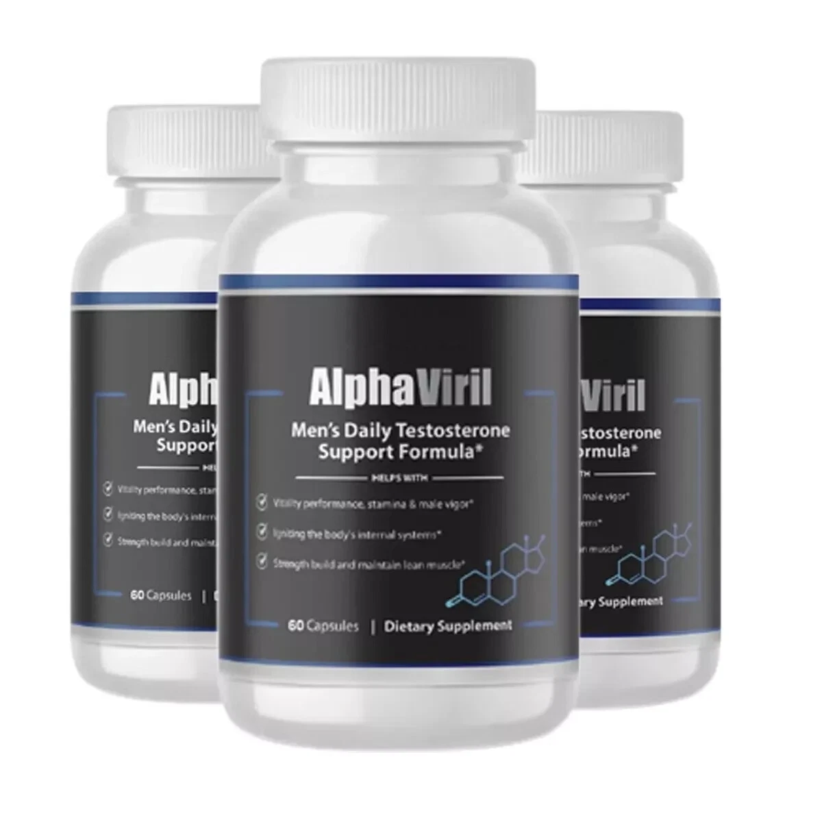 3-Pack Alpha Viril Capsules for Male Performance and Energy - 180 Capsules