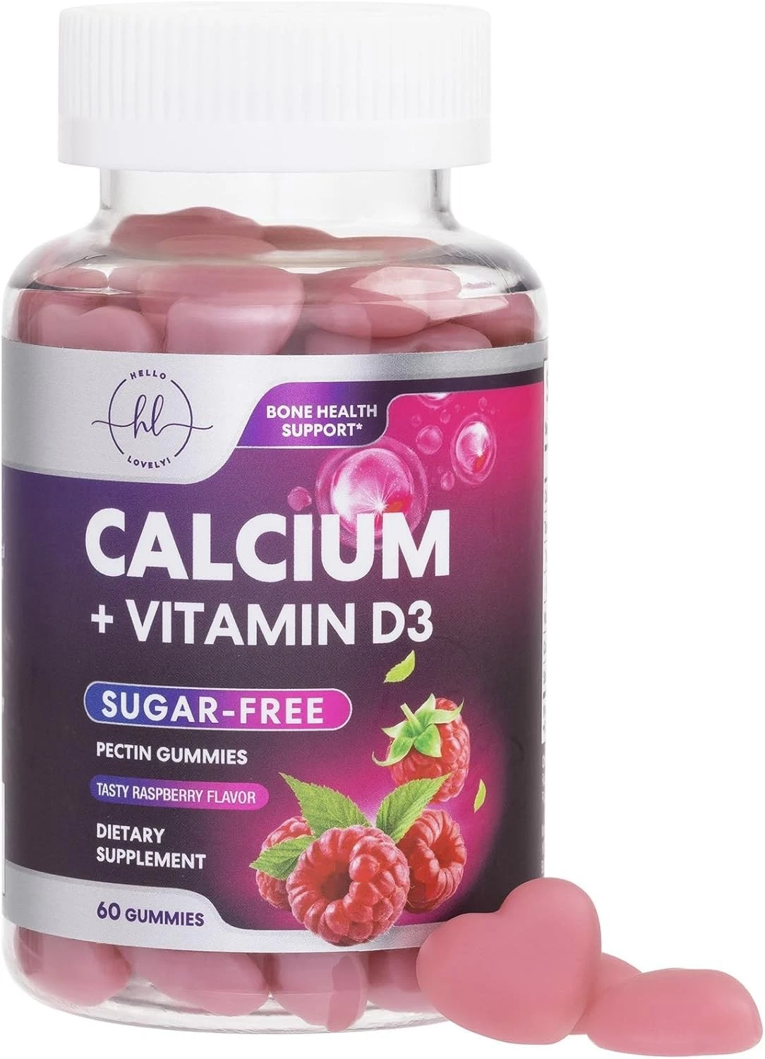 Calcium Supplements for Women - Sugar Free Calcium Gummies for Vitamin D3 & Bone