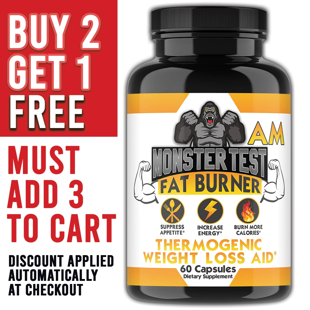 Píldora de dieta para pérdida de peso diurna quemador de grasa Monster Test para hombre AM