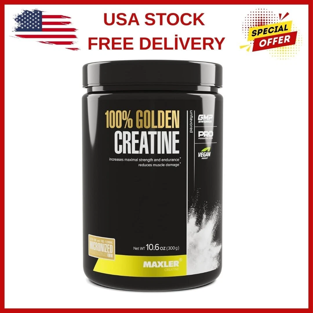 Maxler 100% Golden Creatine - Micronized Creatine Monohydrate Powder - Muscle Bu
