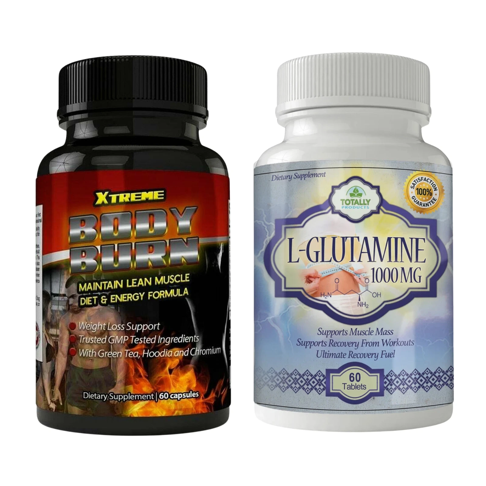 Xtreme Body Fat Burner Weight Loss Pills & L-Glutamine Supplement Muscle Growth