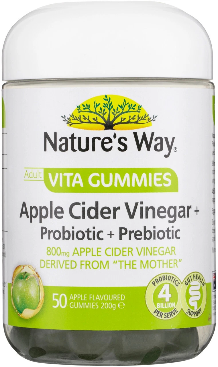 Apple Cider Vinegar + Probiotic + Prebiotic 50 VitaGummies x 3 Pack Nature's Way