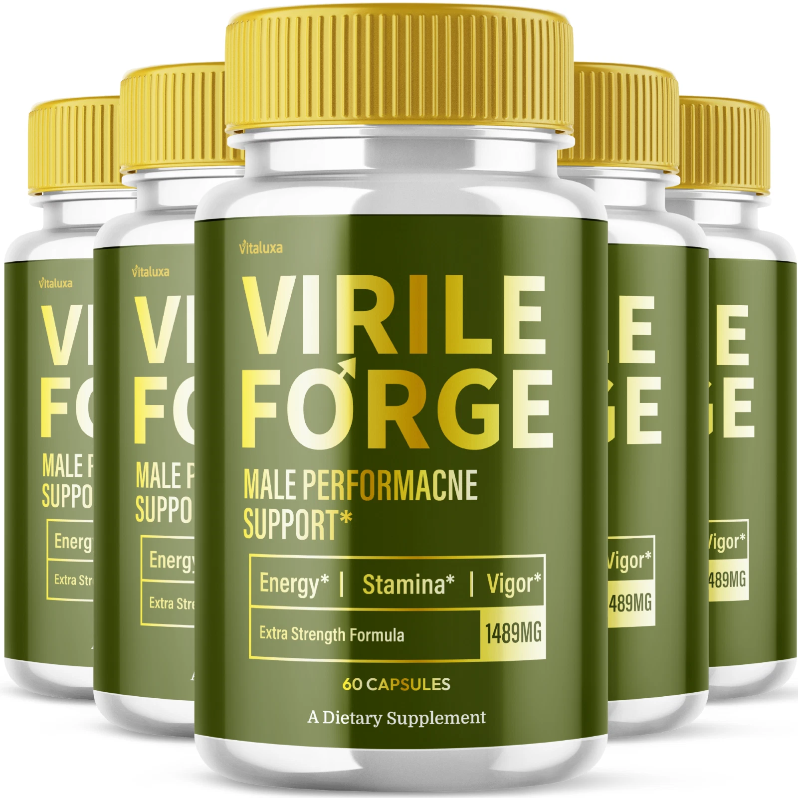 (5 Pack) Virile Forge for Men Advanced Male Performance Capsules (300 Capsules)