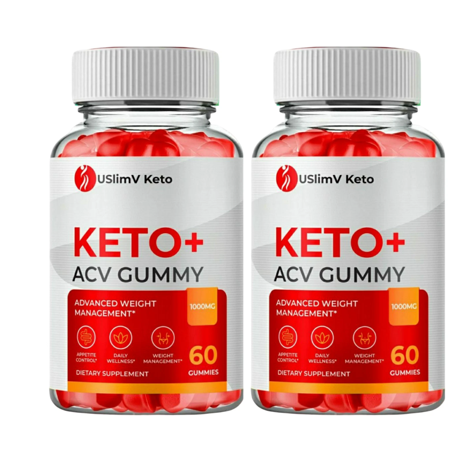2-Pack USlimV Keto ACV Gummies, USlim V Weight Loss Supplement - 120 Gummies