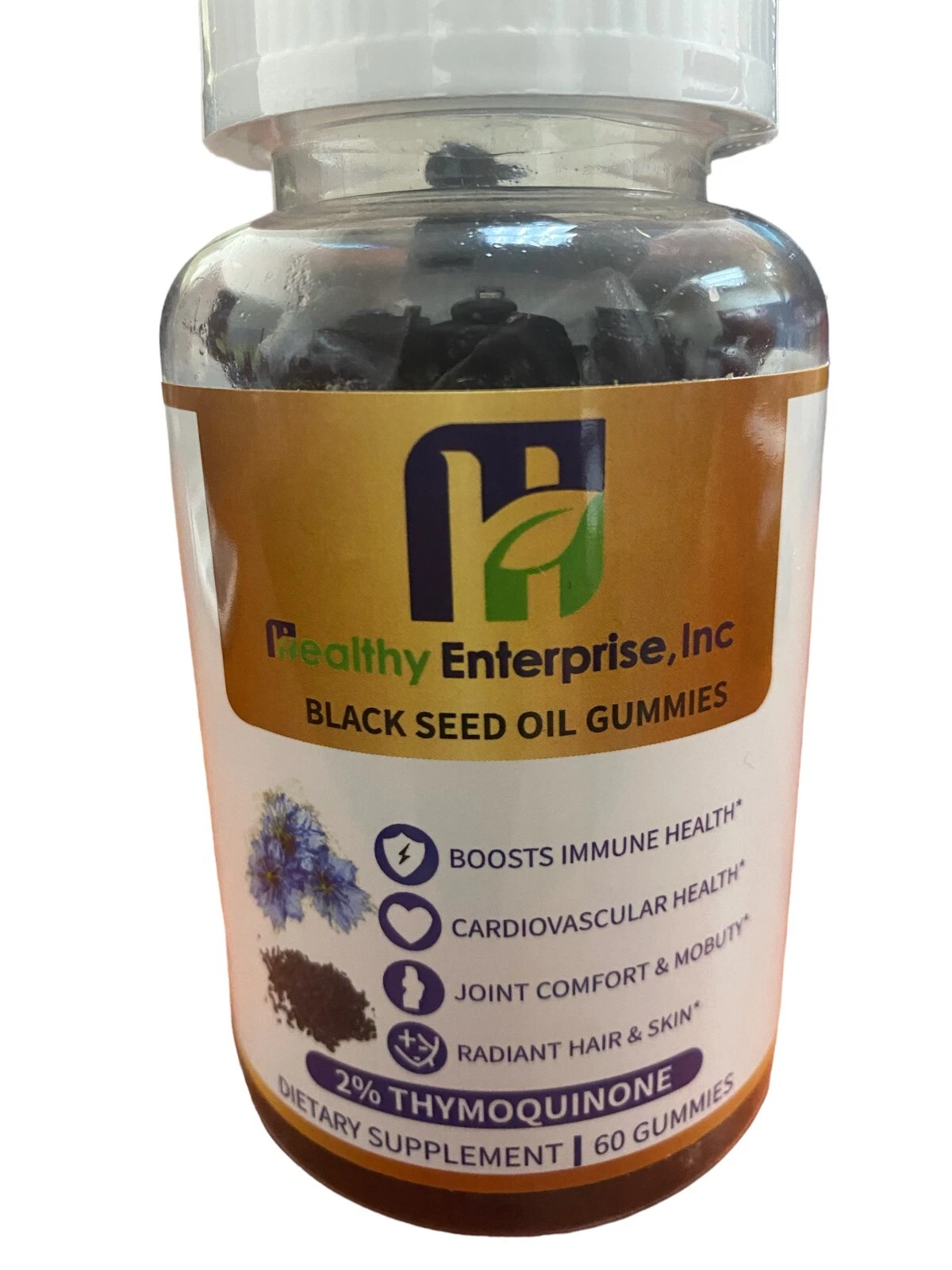 Black Seed Oil & Honey Gummies W/ 2%+ THYMOQUINONE | Nigella Sativa Seeds| 60