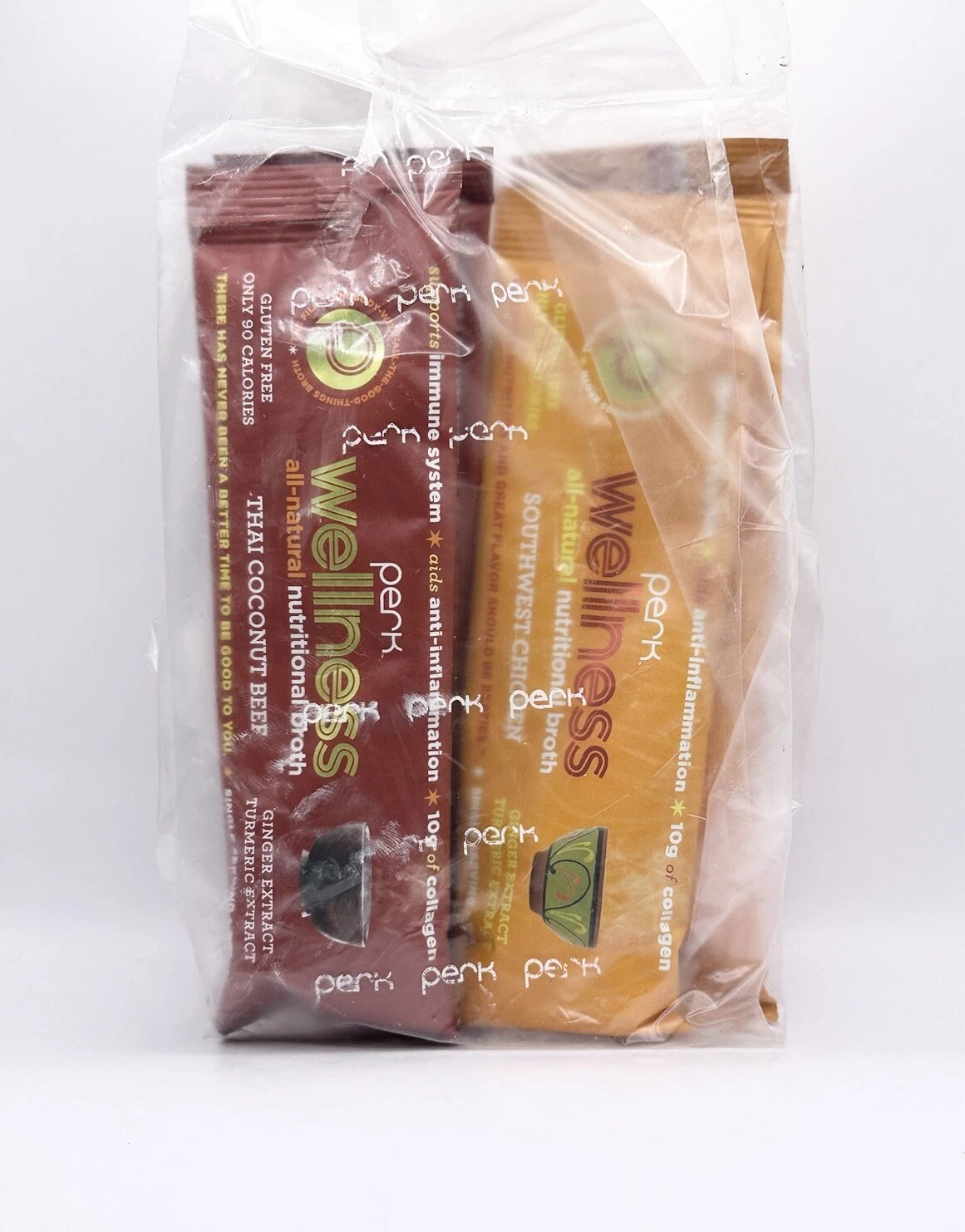 Perk Wellness Nutritional Broth Southwest Chicken & Thai Coconut Beef (4 Pack)