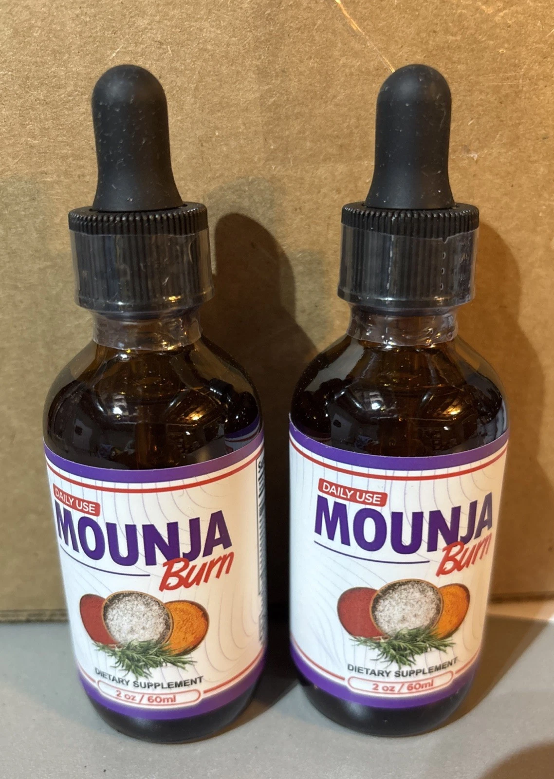 2 Pk (2 oz Each) Mounja Burn Drops Weight Loss Mounja Drops Ex 12/2026 NEW SEAL