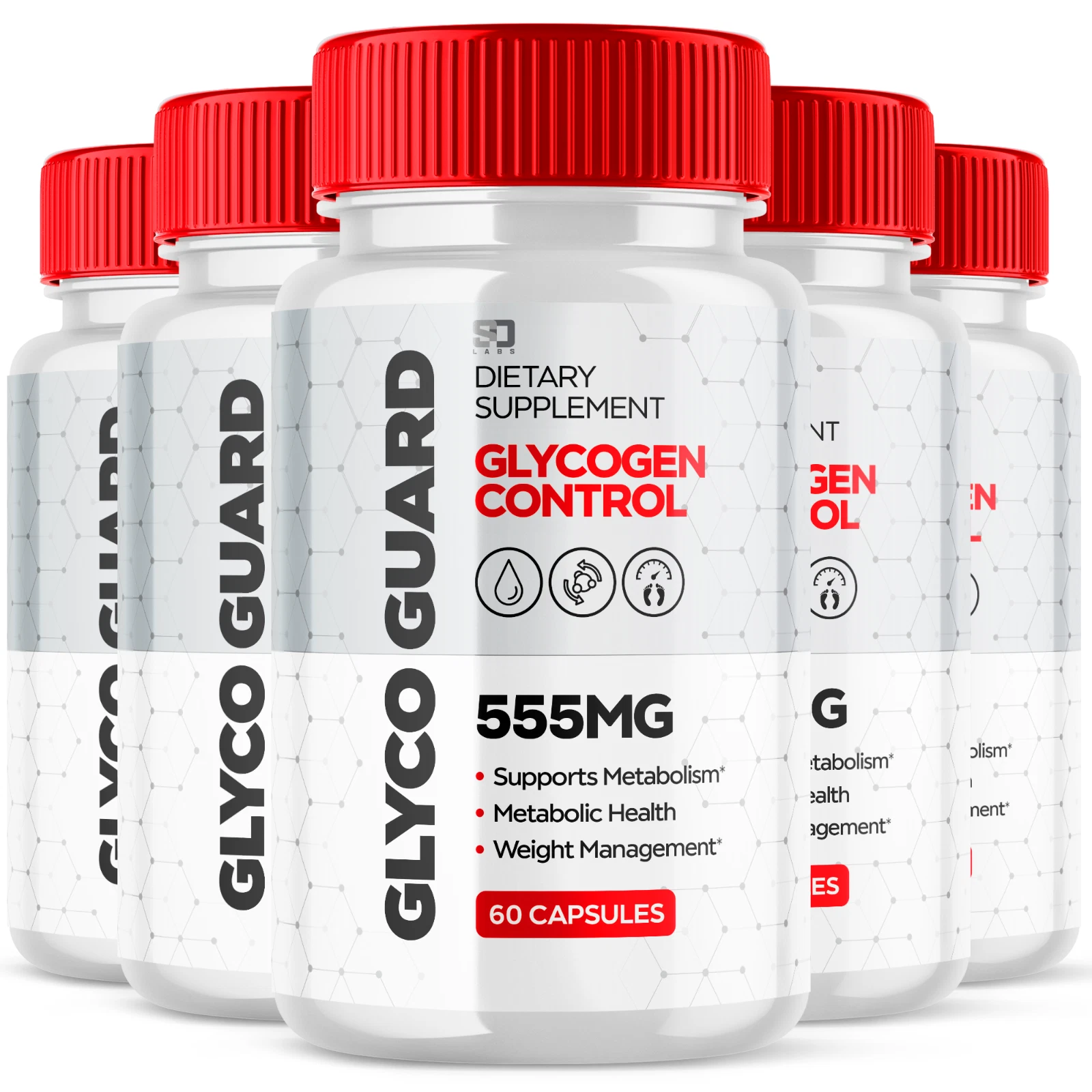 (5 Pack) Glyco Guard Blood Sugar, GlycoGuard Glycogen Supplement (300 Capsules)