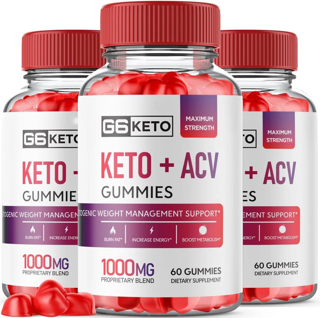 3-Pack G6 Keto Gummies - G6 Keto ACV Gummies - 180 Gummies