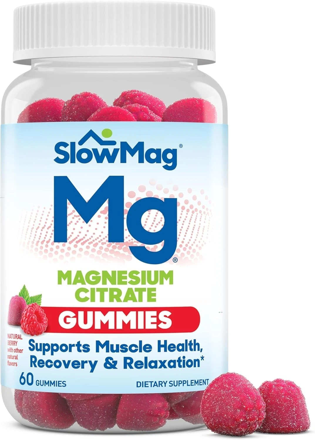 2 Pack SlowMag Mg Magnesium Citrate Gummies 60 Gummies 12/25