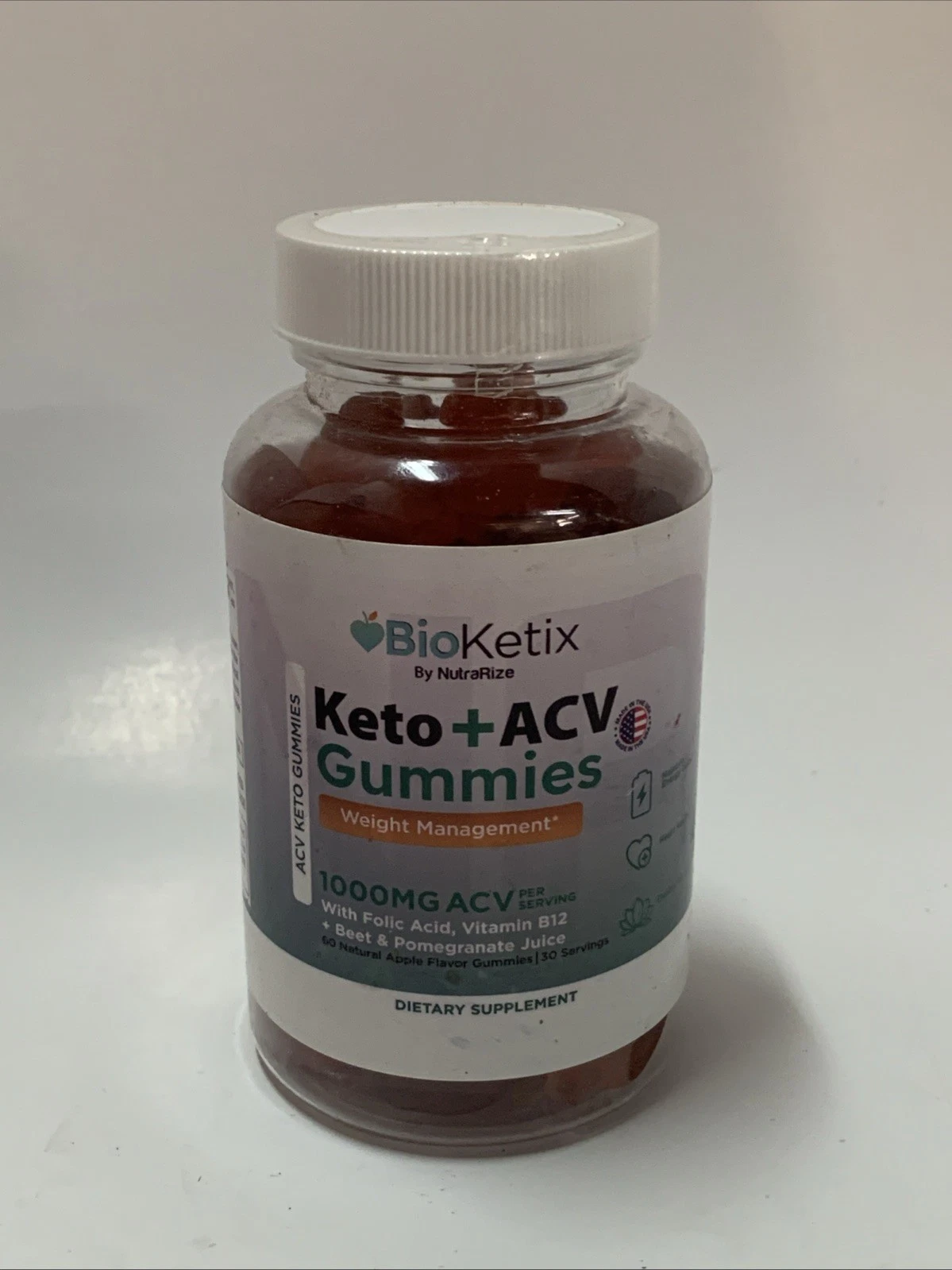 BioKetix Keto ACV Gummies, Bio Ketix Advanced Weight Loss Gummy 60ct 12/25