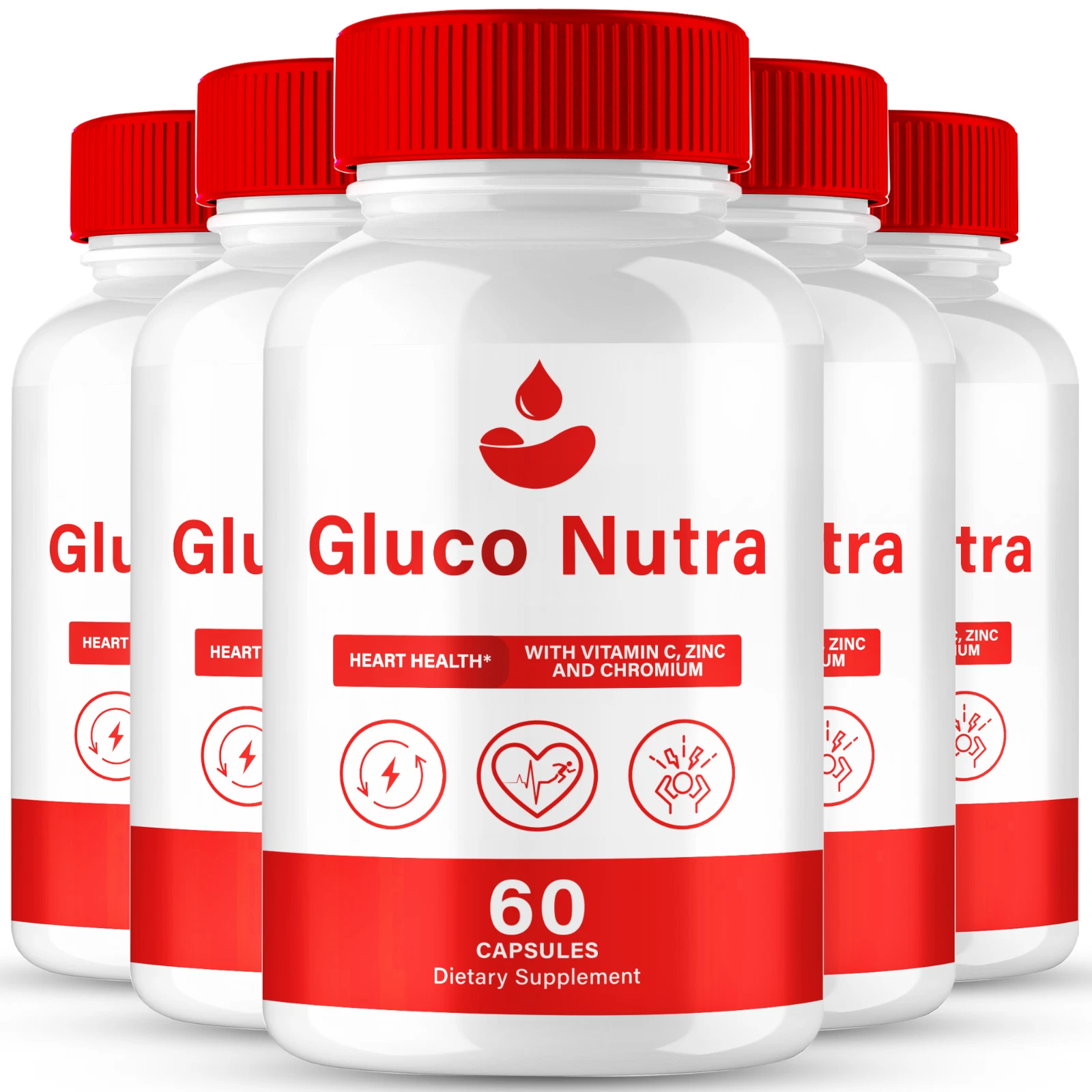 (5 Pack) Gluco Nutra Blood Pills to Support Circulation & Glycogen Health