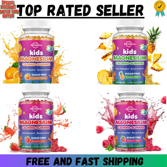 Magnesium Gummies for Kids - Magnesium Glycinate L-Threonate Gummies with L-T...