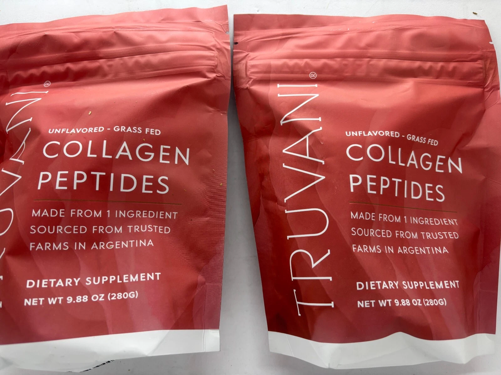 Truvani Collagen Peptides Unflavored 2 x 9.88z 28 Servings Exp 3/27 FREE SHIPPIN