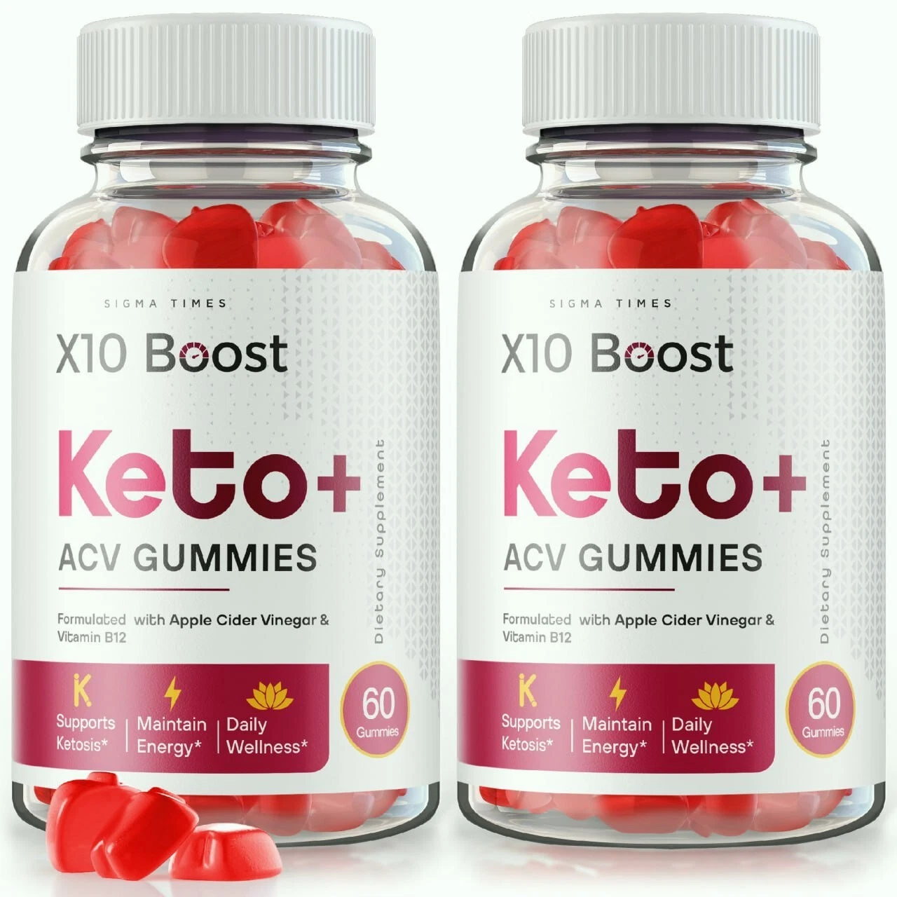 (2 Pack) X10 Boost Keto + ACV Weight Loss Gummies for Increased Energy