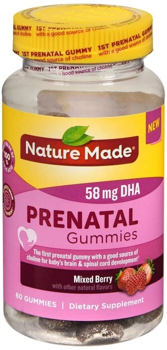 Nature Made Prenatal Gummies Mixed Berry 60 EA