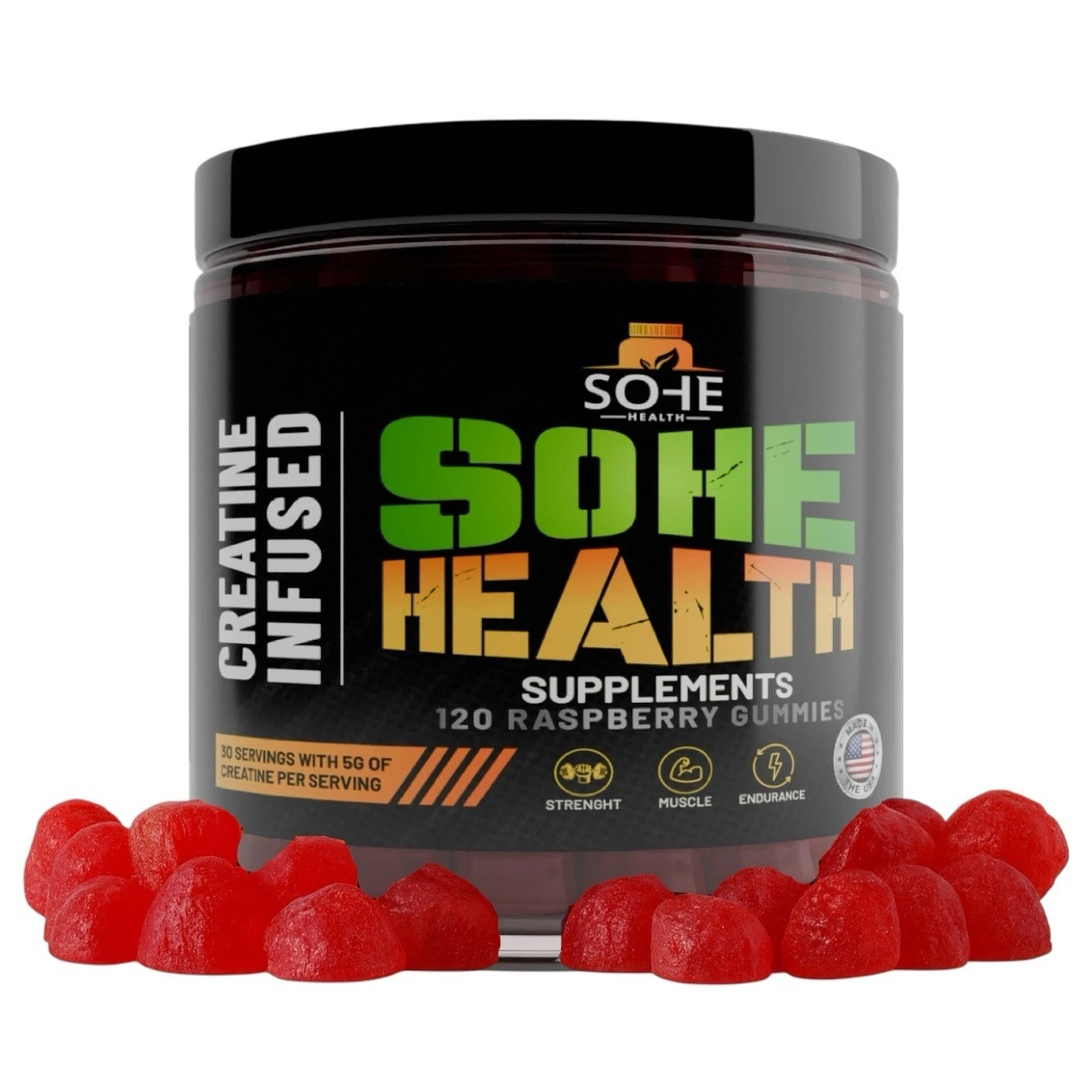 SOHE HEALTH CREATINE GUMMIES - 0.18oz CREATINE MONOHYDRATE PERSERVING,,
