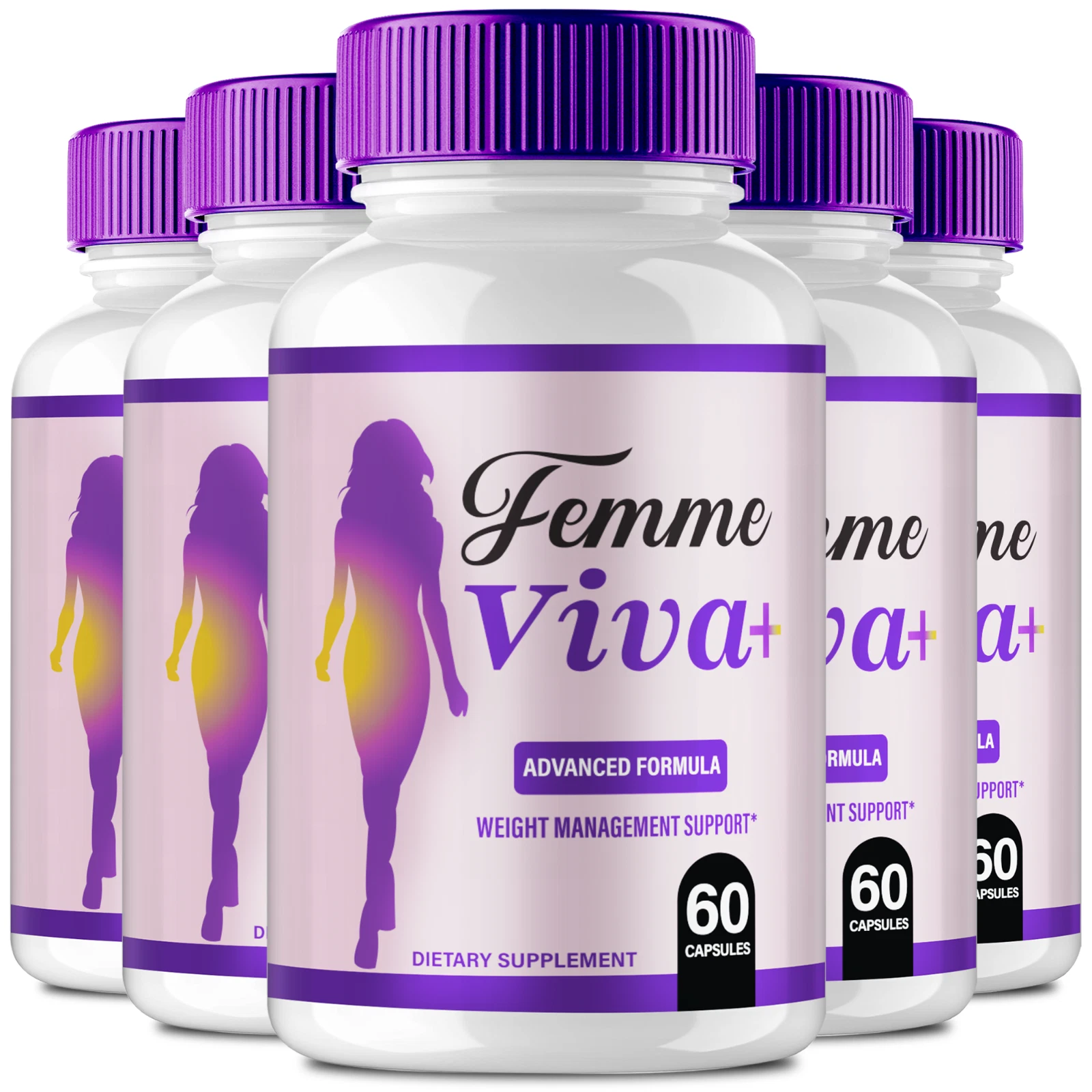 (5 Pack) Feme Viva+ Keto Capsules for Weight Loss and Burn Stubborn Fat Energy