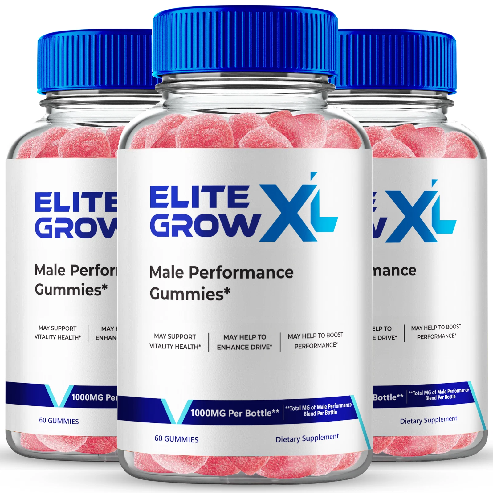 (3 Pack) Elite Grow XL Men Gummies, Advanced Formula Support Stamina & Endurance