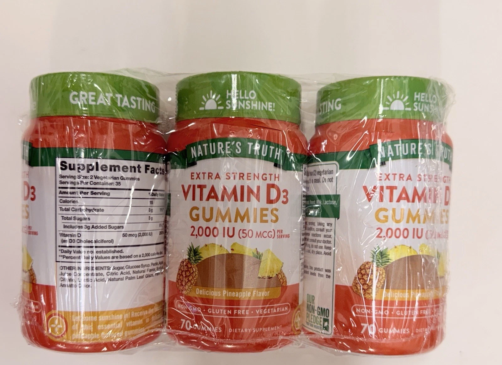Lot of 3 Nature’s Truth Vitamin D3 2000 IU Gummies – 70 Ct Each – Exp Date 2026