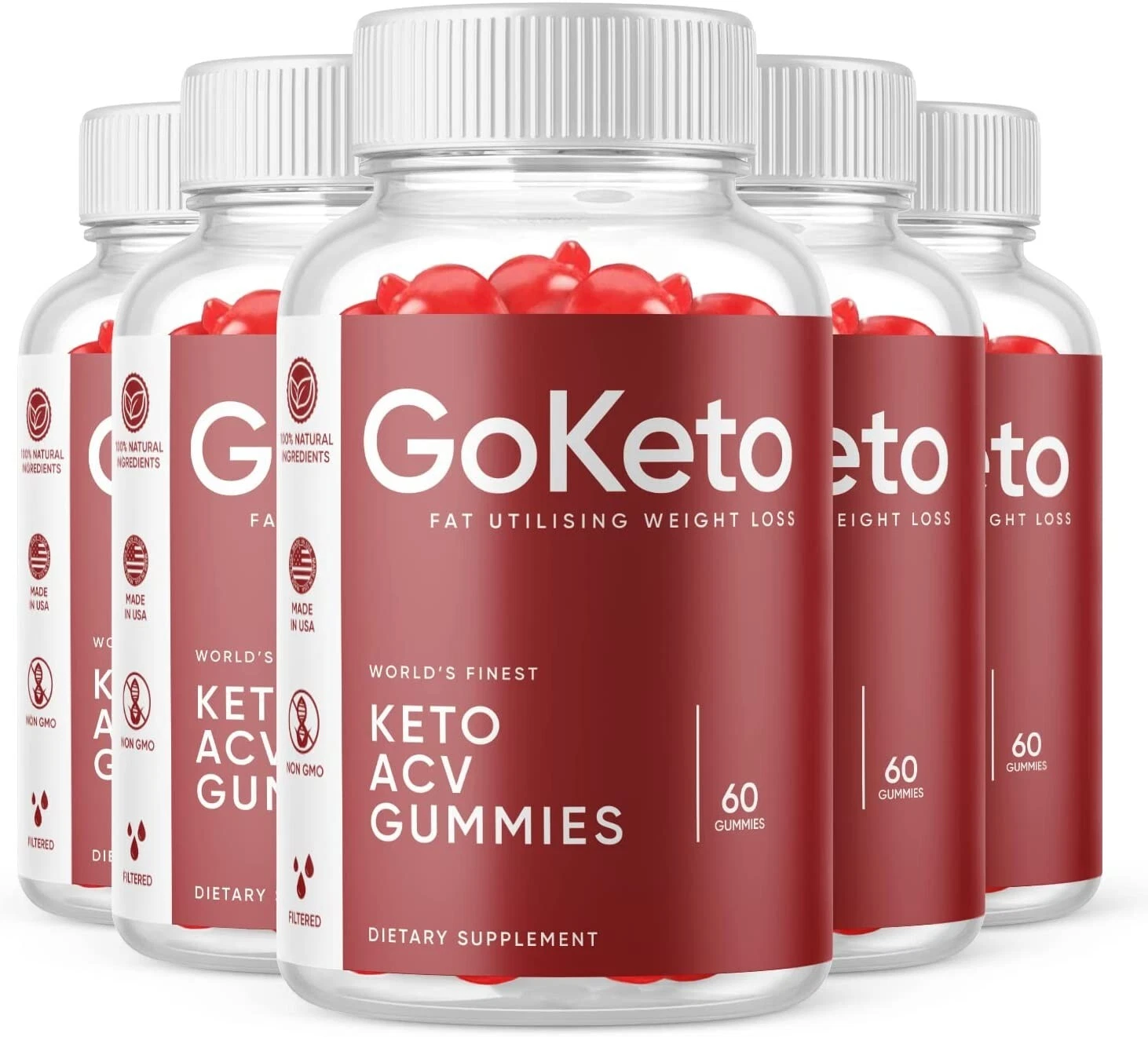5-Go Keto ACV Gummies, Weight Loss, Fat Burner, Appetite Suppressant Supplement
