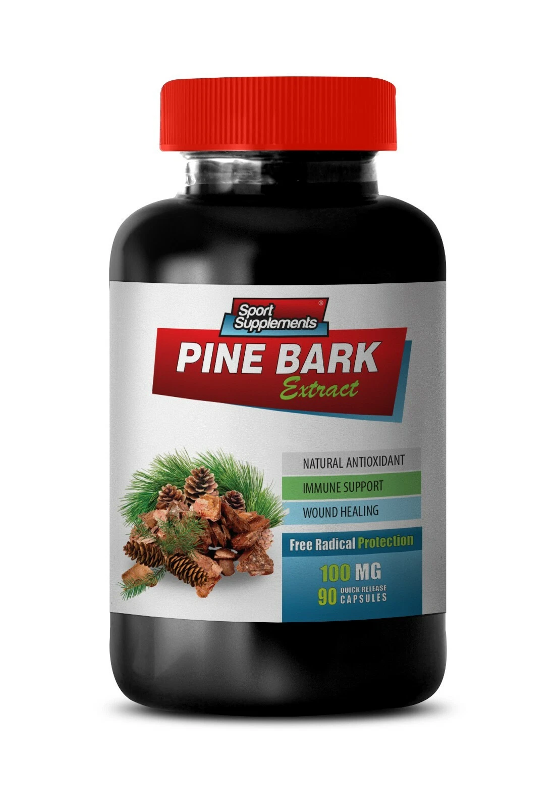 pine nut seeds - PINE BARK EXTRACT 100MG - lower blood pressure (1 Bottle)