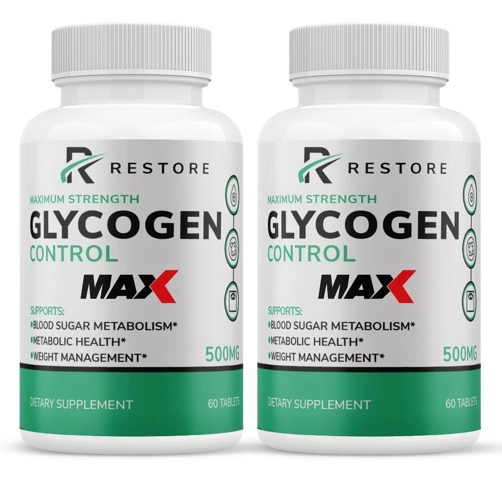Restore Glycogen MAX Control Blood Capsules, Blood Sugar Control Pills (2 Pack)