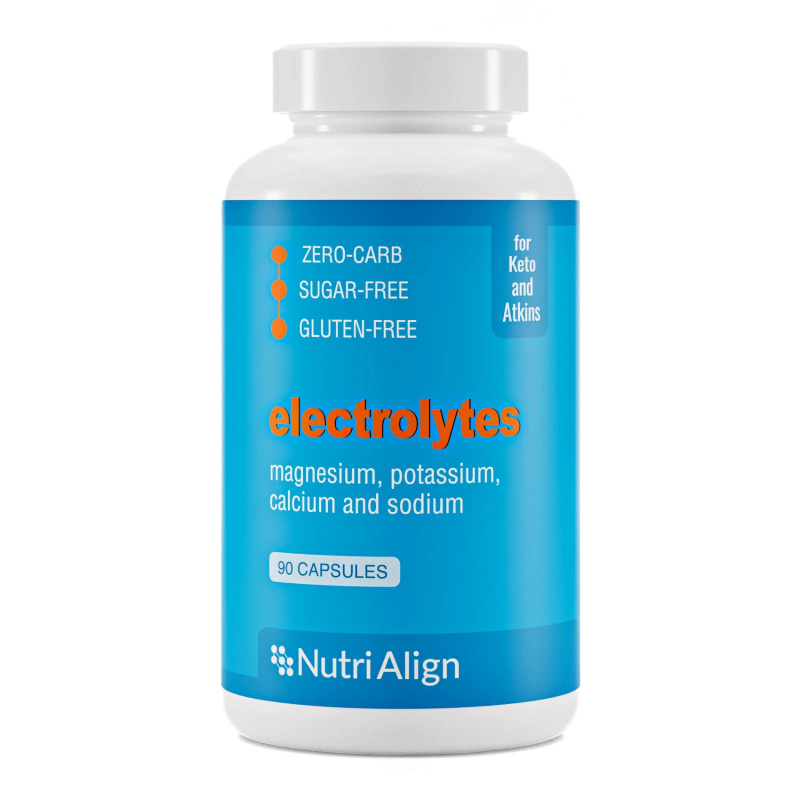 Keto Electrolytes by Nutri-Align: Magnesium, Potassium, Calcium, Sodium, 90 caps