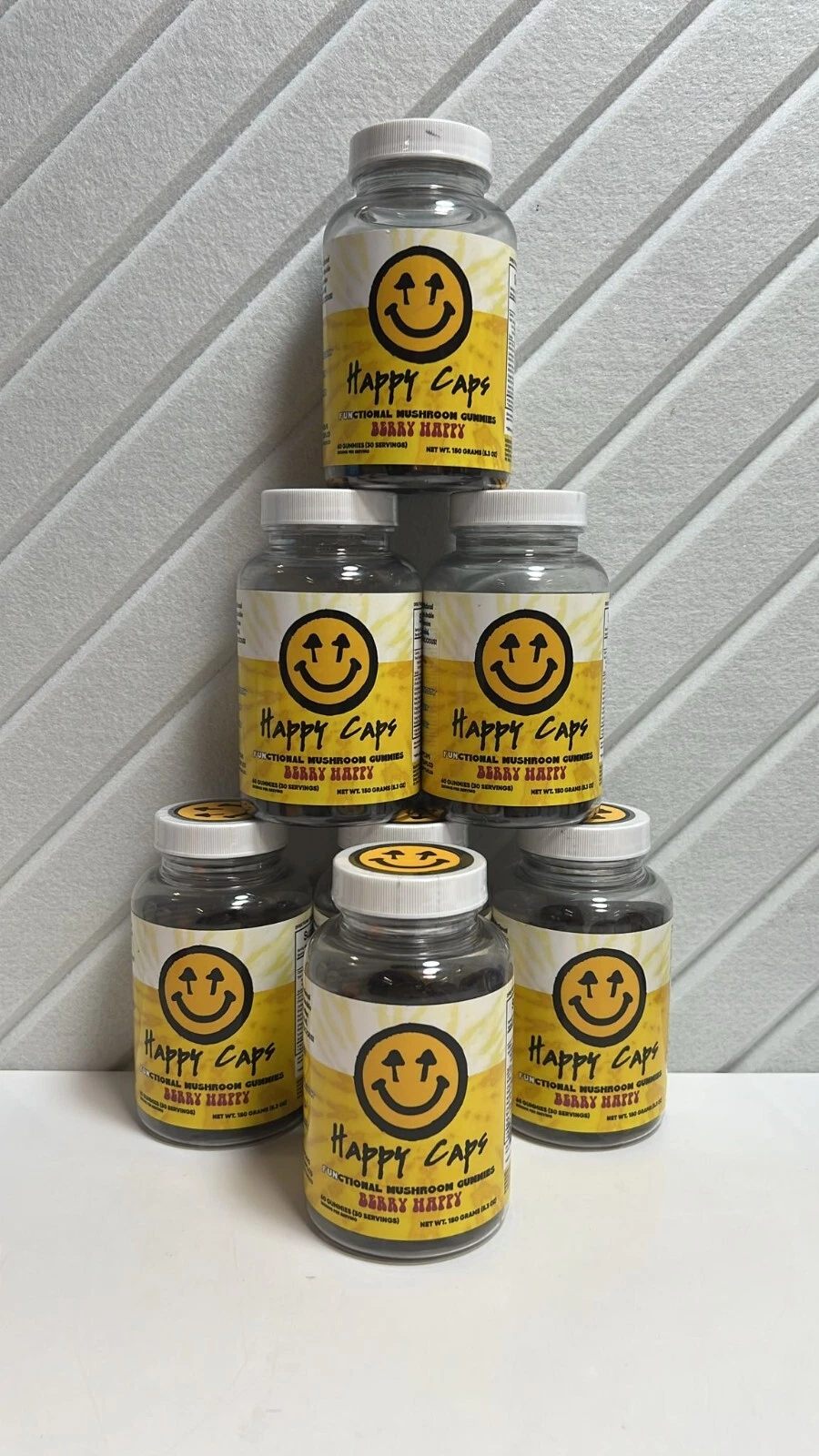 7x Happy Caps Lion's Mane Mushroom Gummies 60ct Each (Pack of 7) EXP:12/25