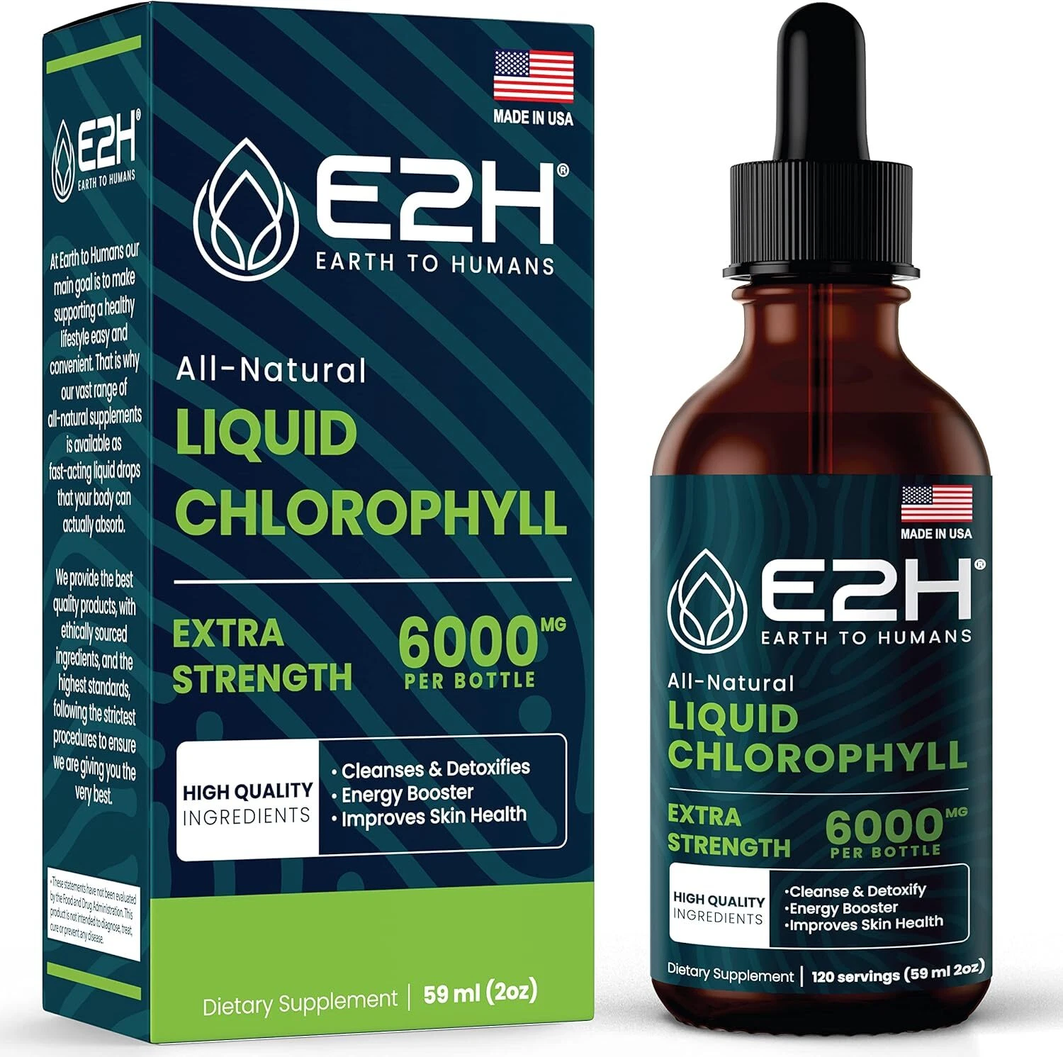 120servings Chlorophyll Liquid Drops 100 All-natural Concentrate Energy Booster