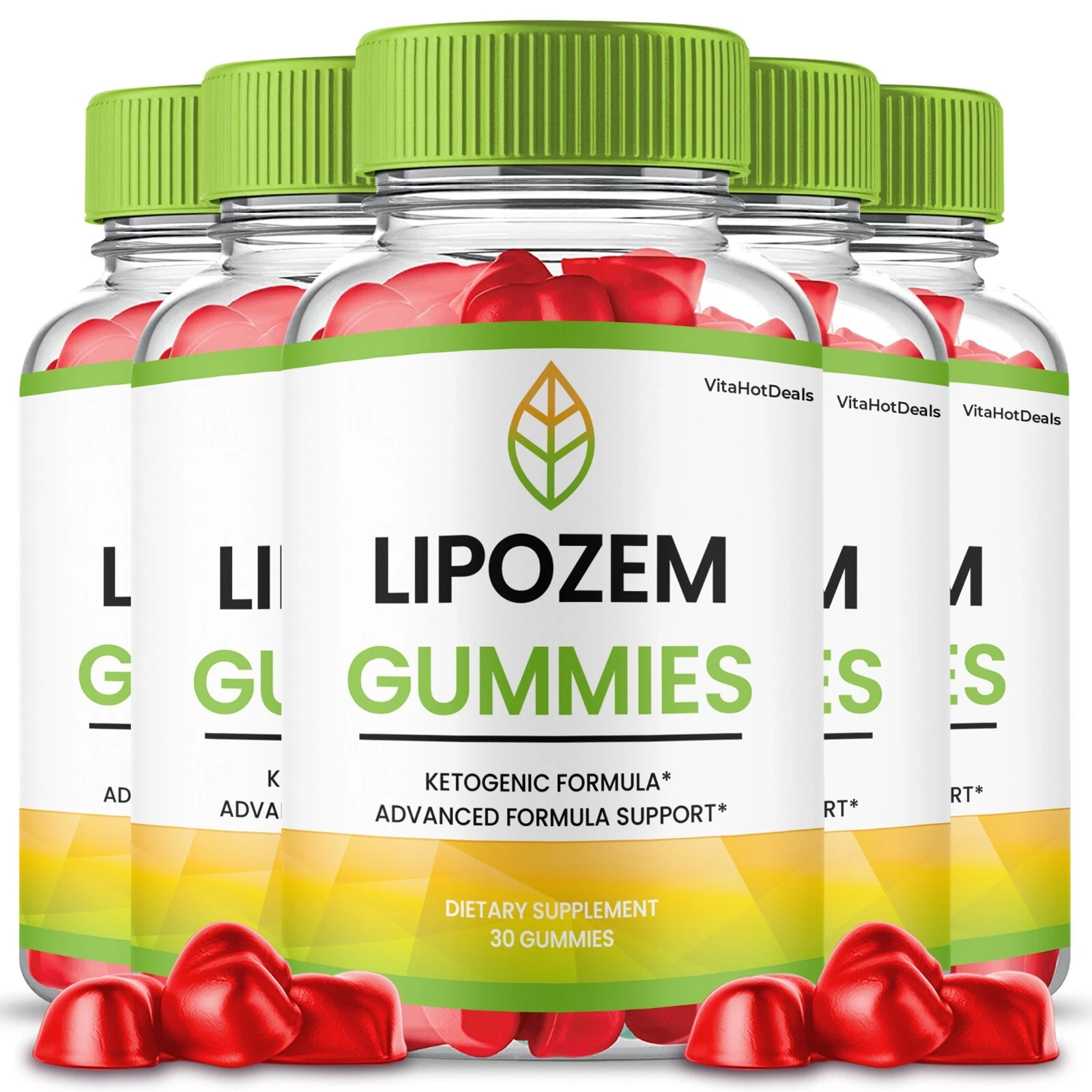 Gomitas Lipozem, Máxima Fuerza, Gomitas Lipozem para Hombre y Mujer (Paquete de 5)