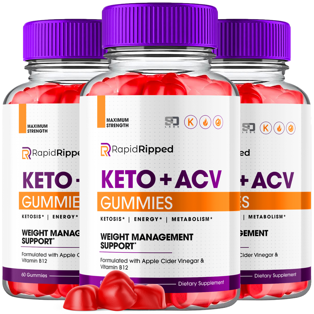 Rapid Ripped Keto, Rapid Ripped ACV Weight Loss & Fat Burn Gummies (3 Pack)