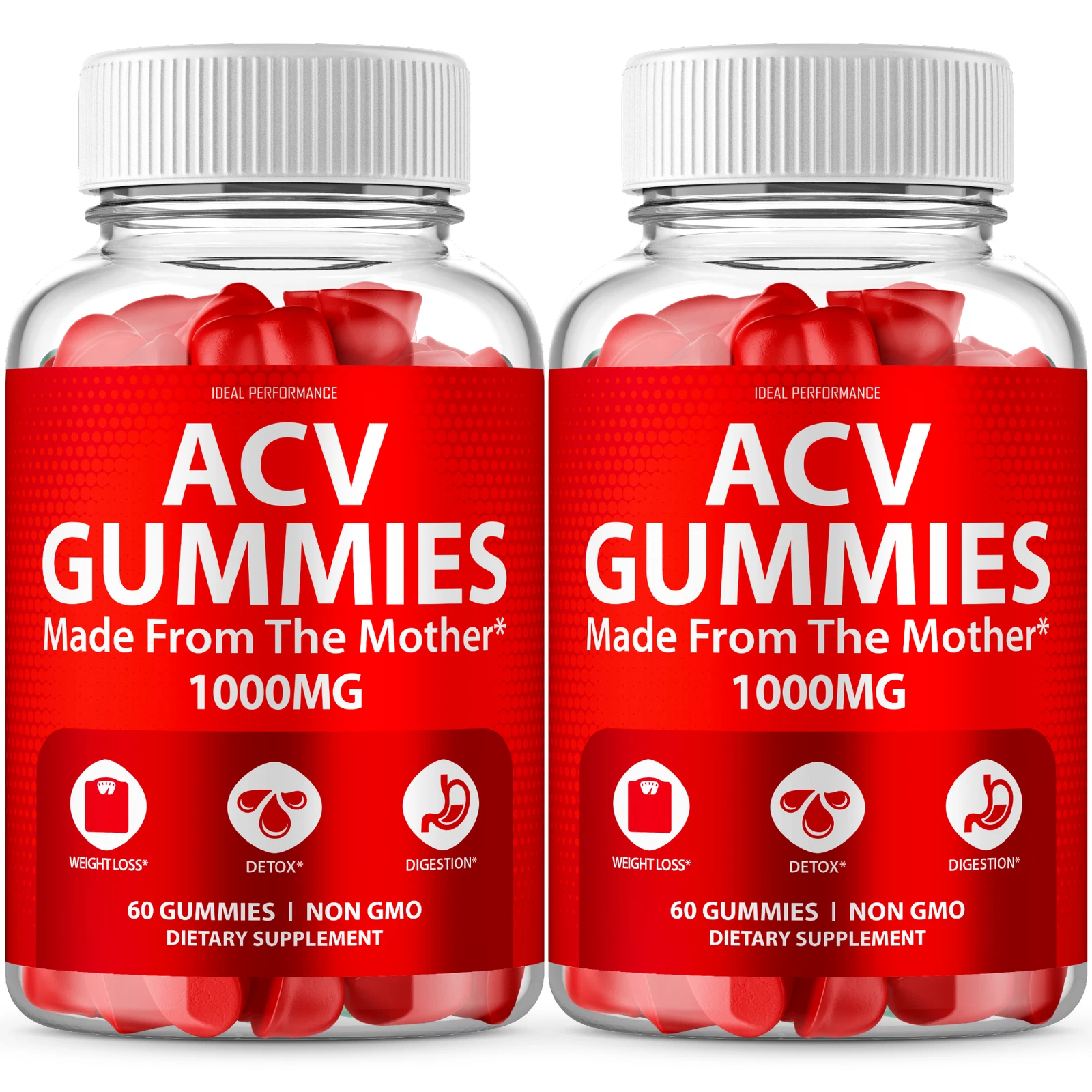 ACV Gummies with Mother 1000 mg Apple Cider Vinegar (120 Gummies)