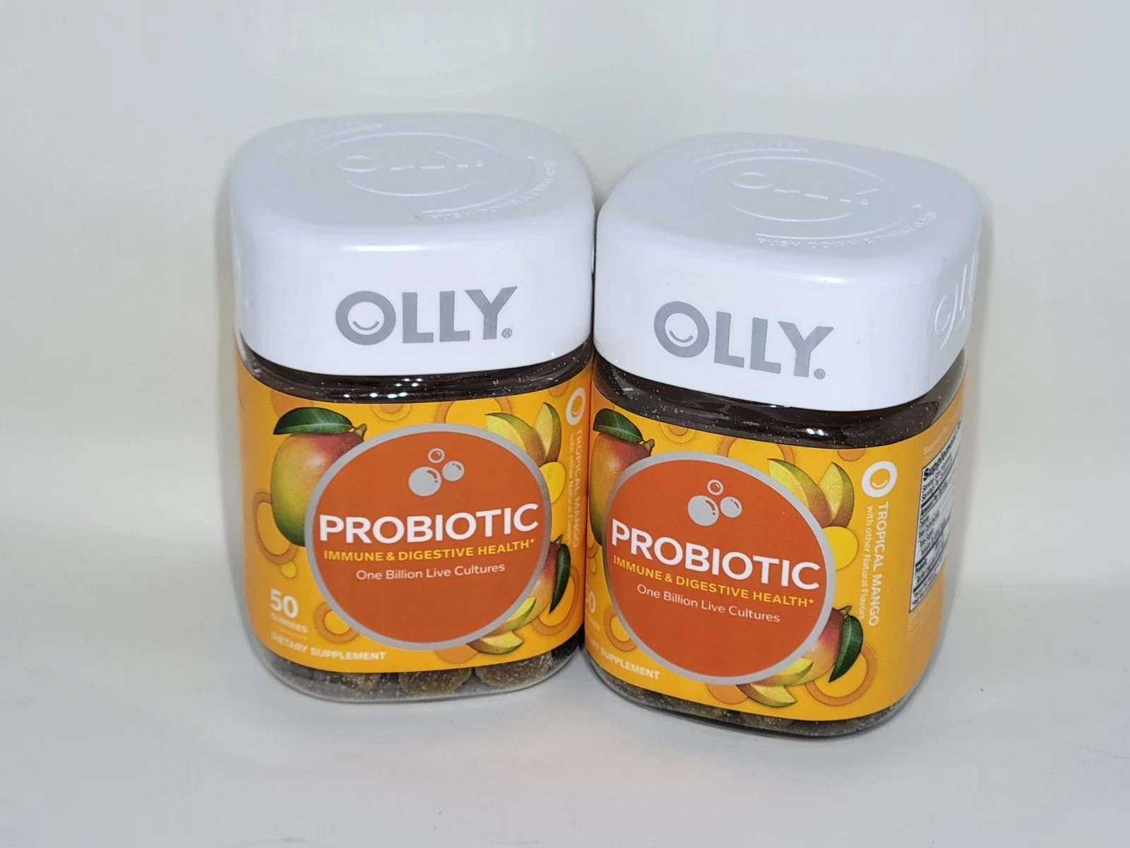 OLLY 2pack Probiotic Probiotic Support Tropical Mango 50ct , EXP: December 2025