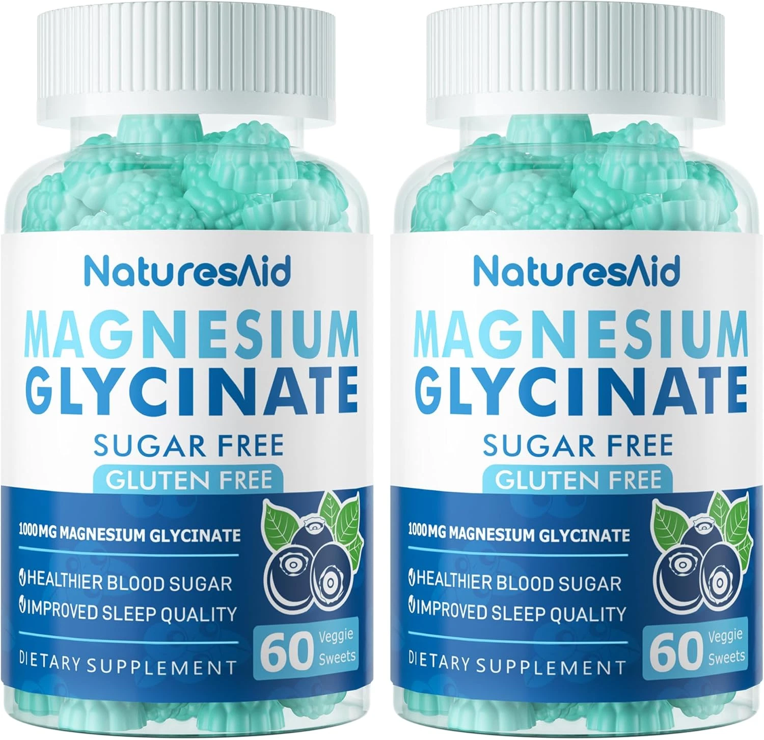 Magnesium Glycinate Gummies 1000Mg - Sugar Free Magnesium Potassium Supplemen...