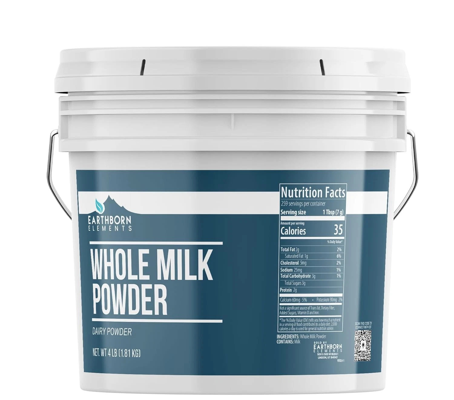 Earthborn Elements Whole Milk Powder 1 Gallon, Light 64 Ounce (Pack of 1)