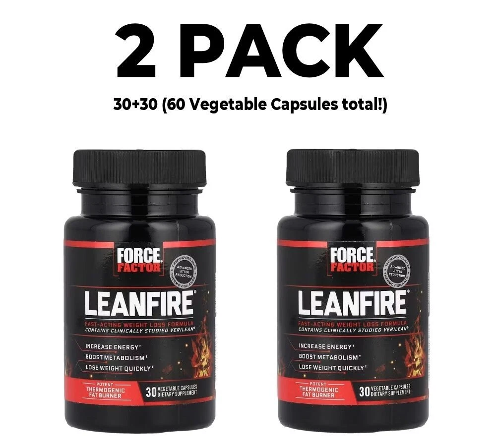 LeanFire, 2 PACK, 30 Vegetable Caps, Increase Metabolism & Energy, Weight Loss