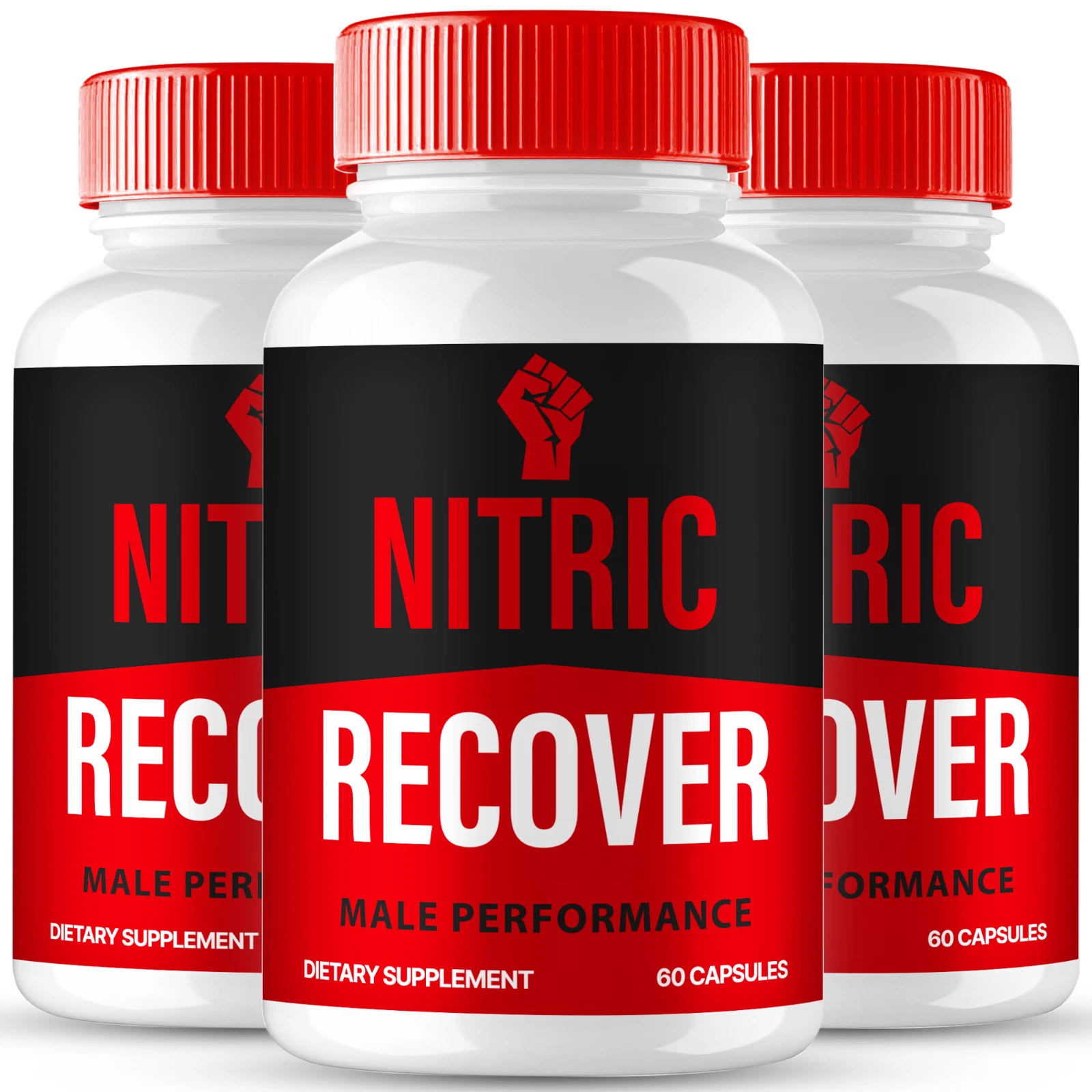 (3 Pack) Nitric Recover Men Supplement Capsules, NitricRecover Male Health Pills
