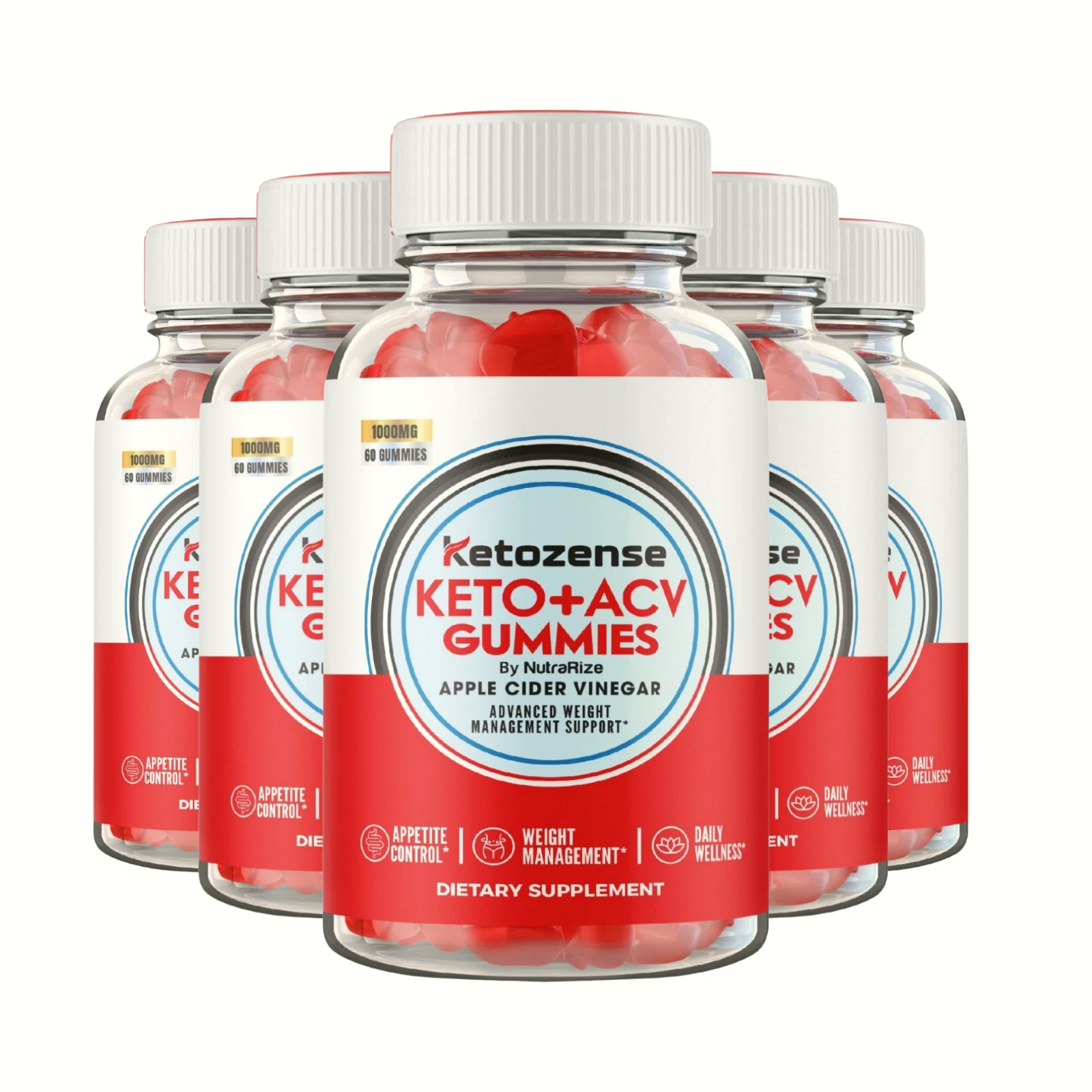 5-Pack Ketozense Keto Gummies, KetoZense ACV Gummies Weight Loss - 300 Gummies