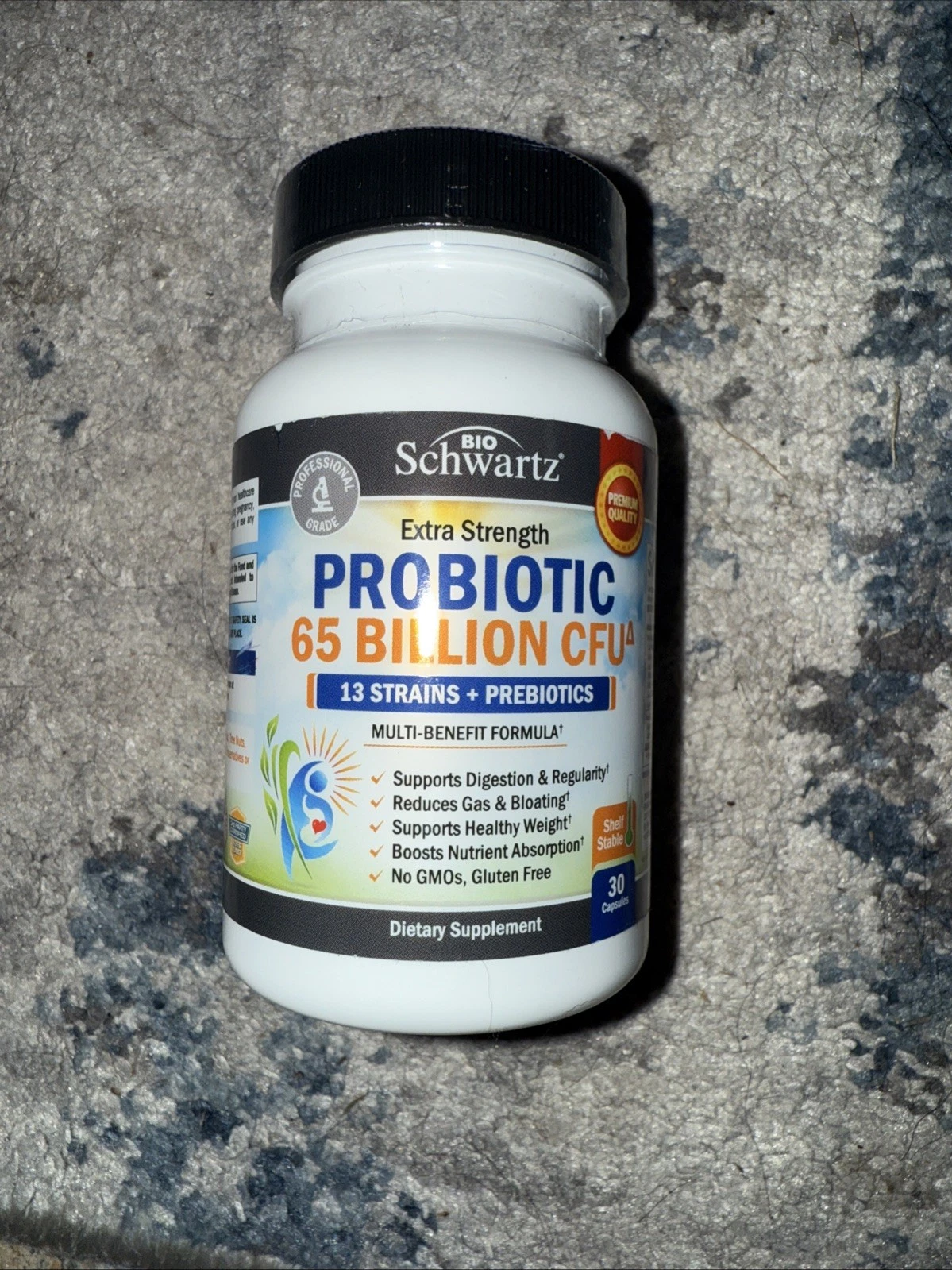 BioSchwartz Probiotic 65 Billion CFU Reduce Bloating & Support Digestion, 30 ct