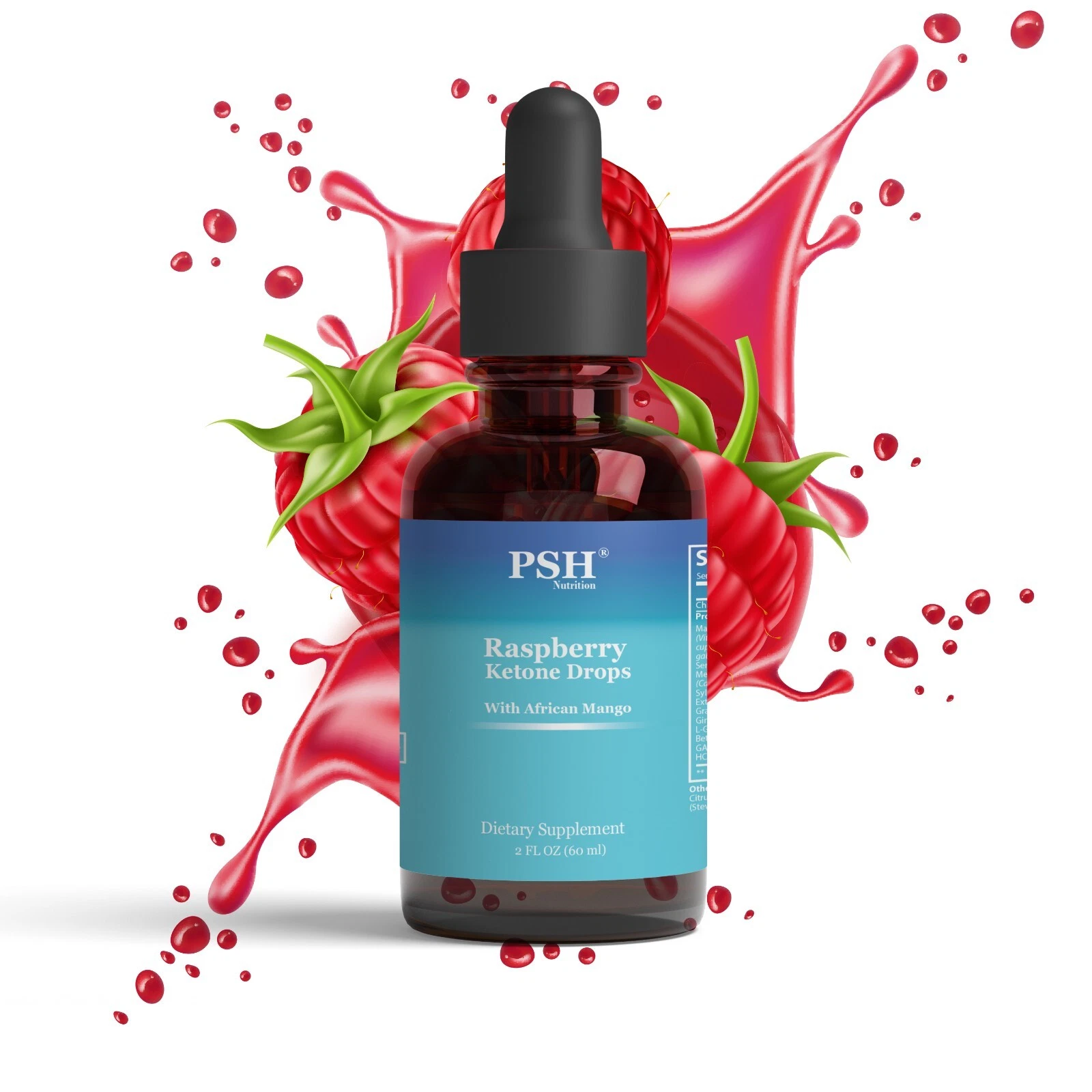 Get Beach-Ready w PSH Raspberry Ketone Ultra Drops Natural Weight Loss Support